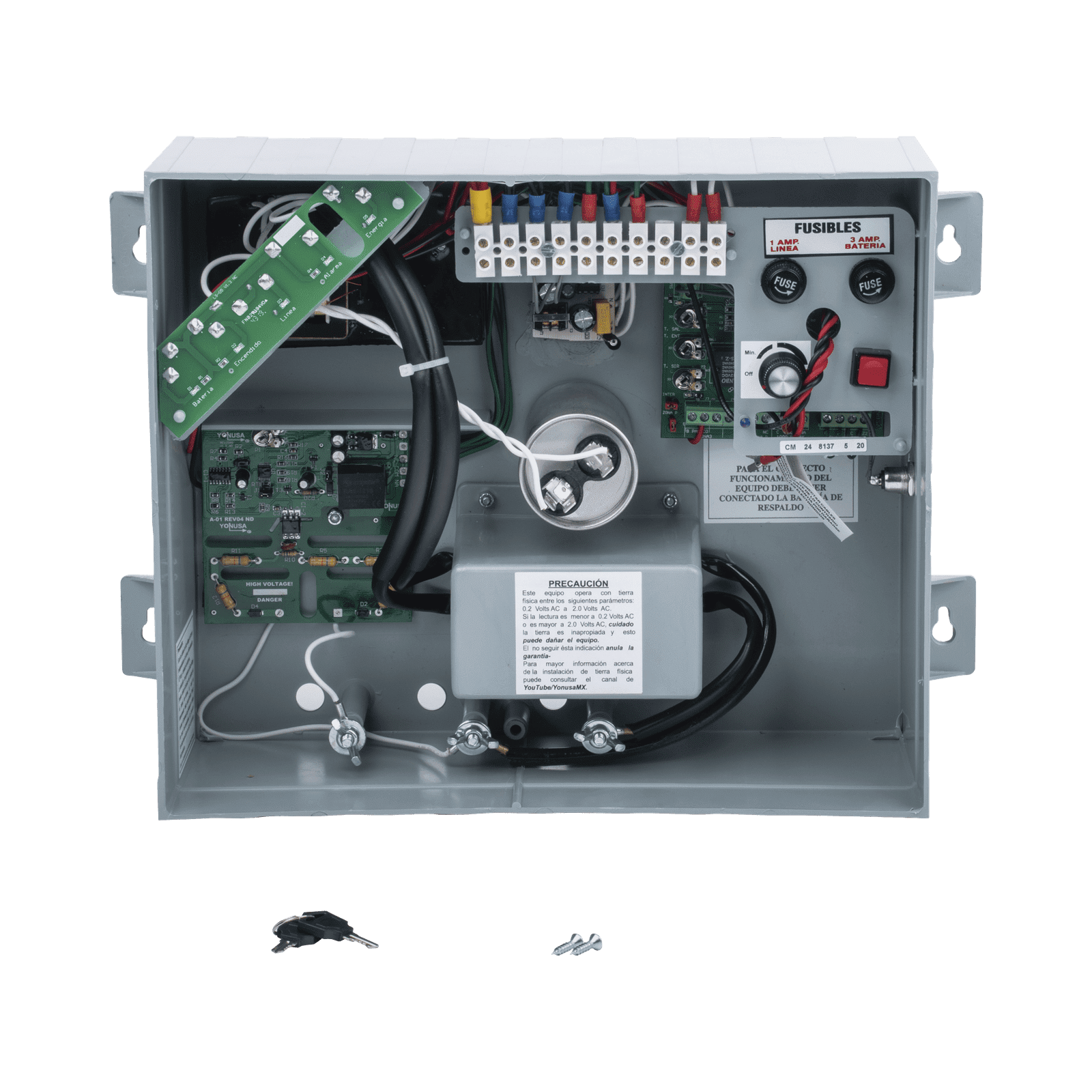 Energizador ANTIPLANTAS de 10,000Volts-5JOULES/10,000 Mts lineales de protección / Cercas Electrificadas SYS12000/127AFV2 - YONUSA
