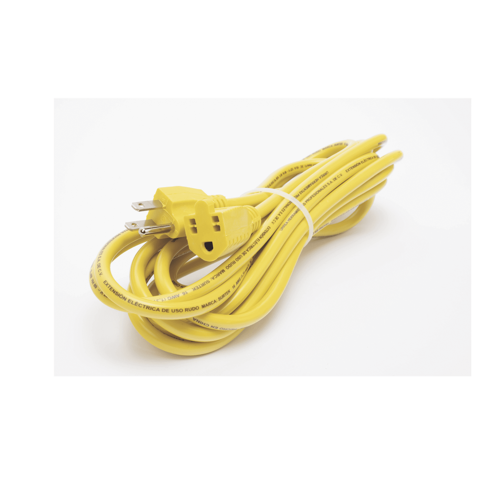 Extensión Eléctrica de Uso Rudo Aterrizada 5 metros /127 V CA 10 A Máximo / Color Amarillo. SYS-136171 - SURTEK