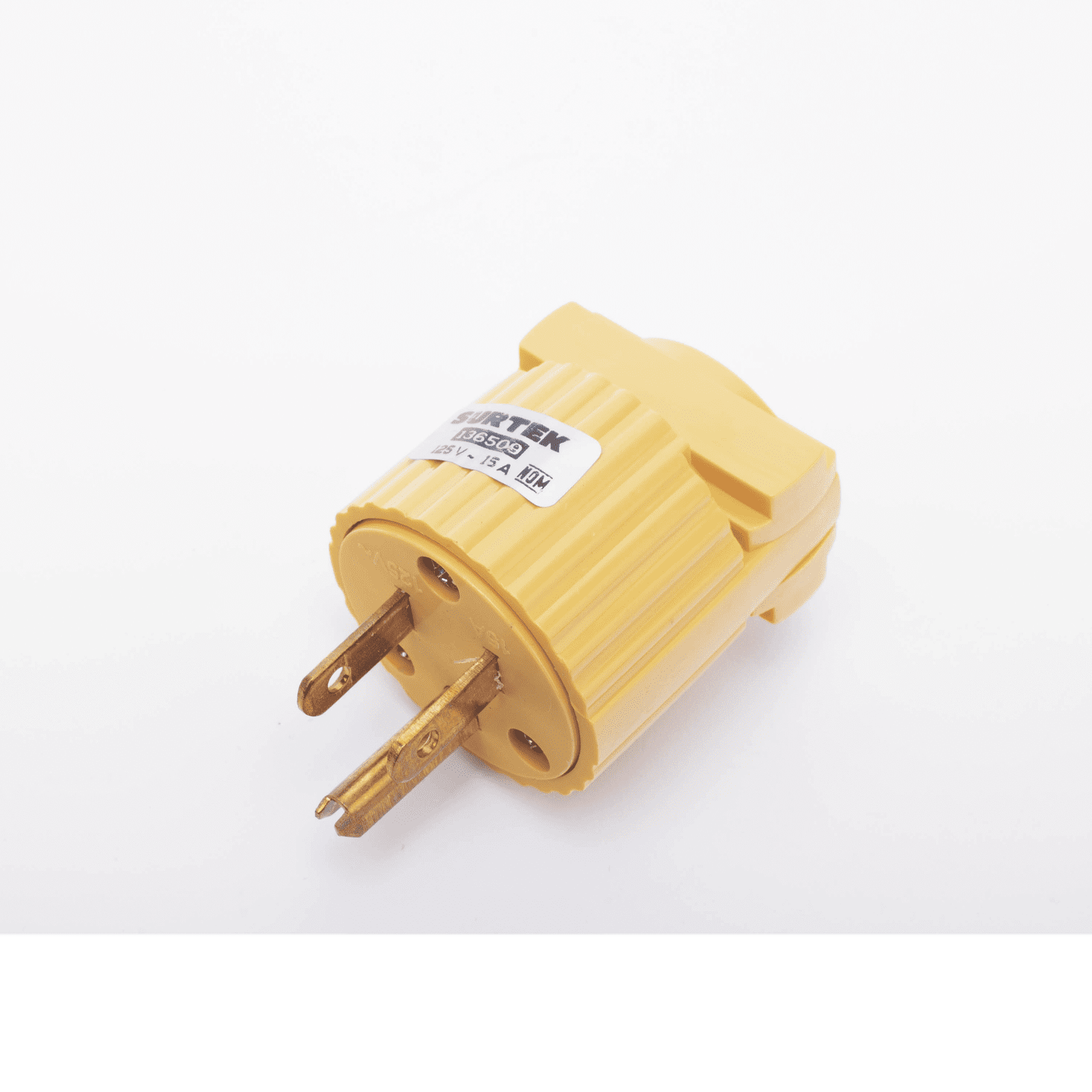 Clavija con Abrazadera Plástica Aterrizada / 127 V CA 15 A Max. / Fabricada en Plastico ABS. SYS-136-509 - SURTEK