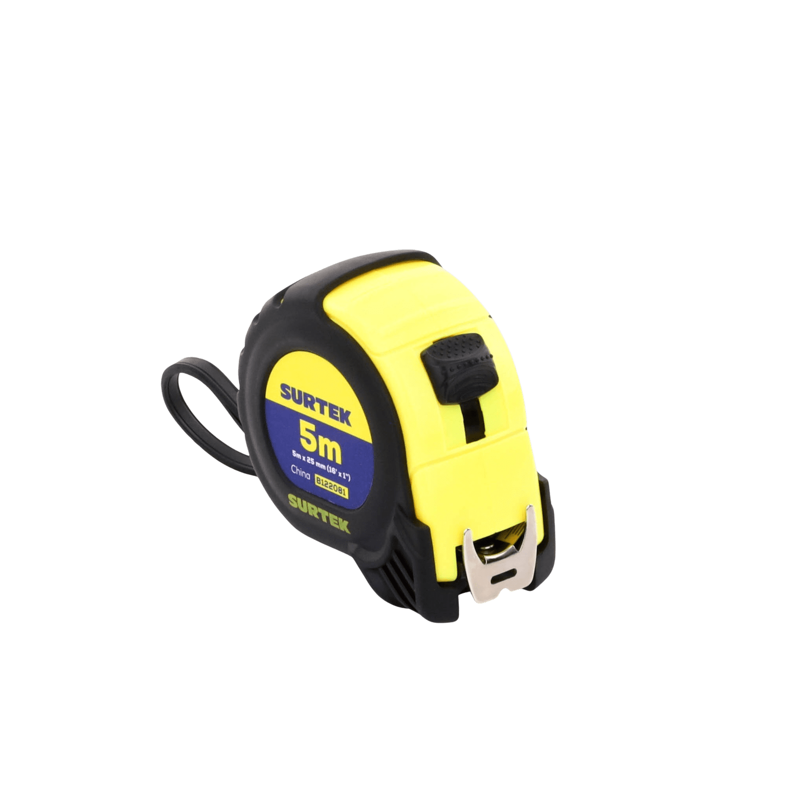 Flexometro anti impacto de 5 metros, cinta ancha con boton de freno. SYS-B122081 - SURTEK