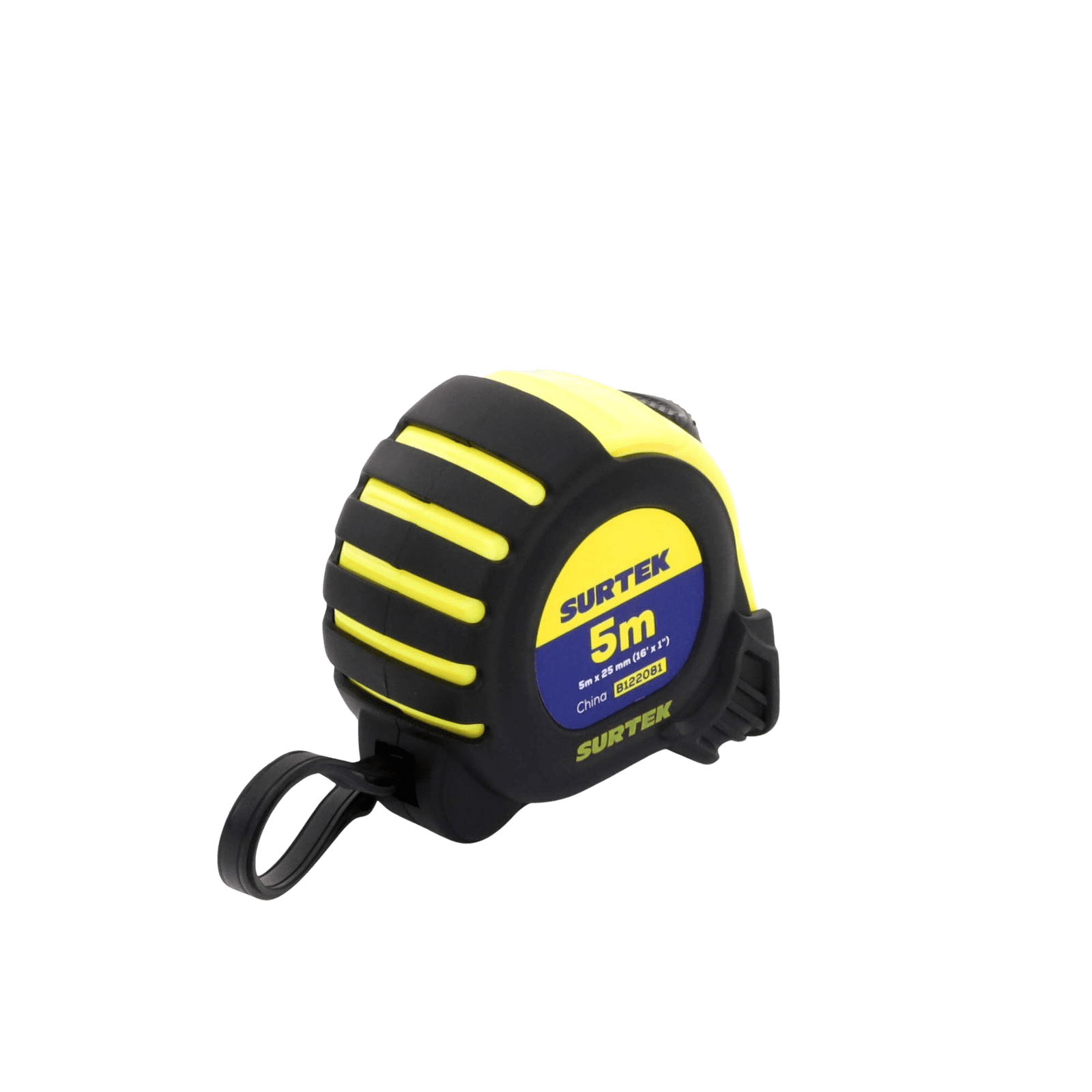 Flexometro anti impacto de 5 metros, cinta ancha con boton de freno. SYS-B122081 - SURTEK