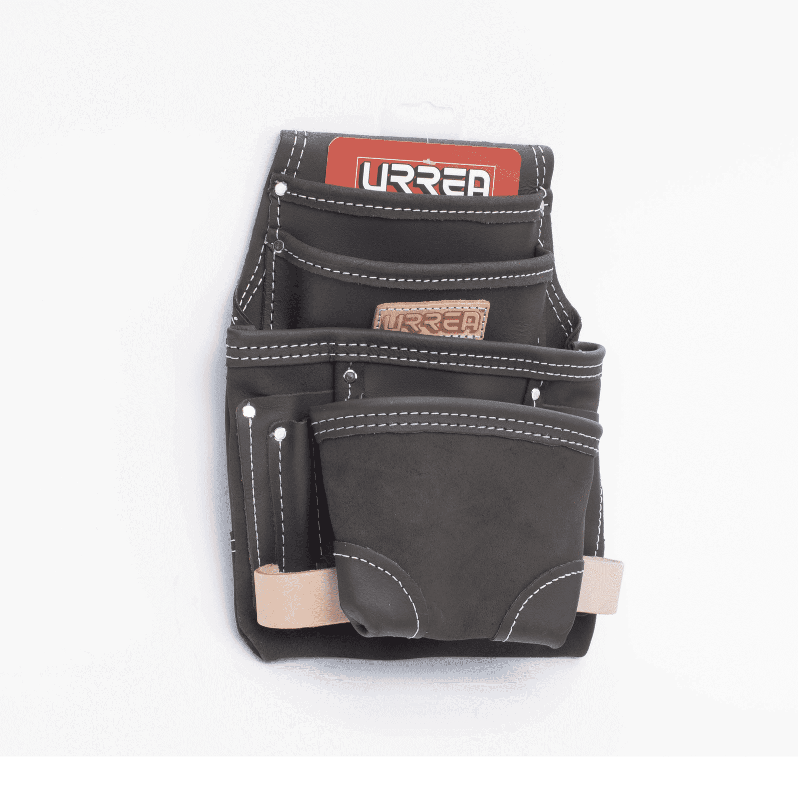 Estuche porta herramienta de piel aceitada con cinturón, con 10 bolsillos, medidas 24.1 x 31.8 cm. SYS-BN138 - URREA