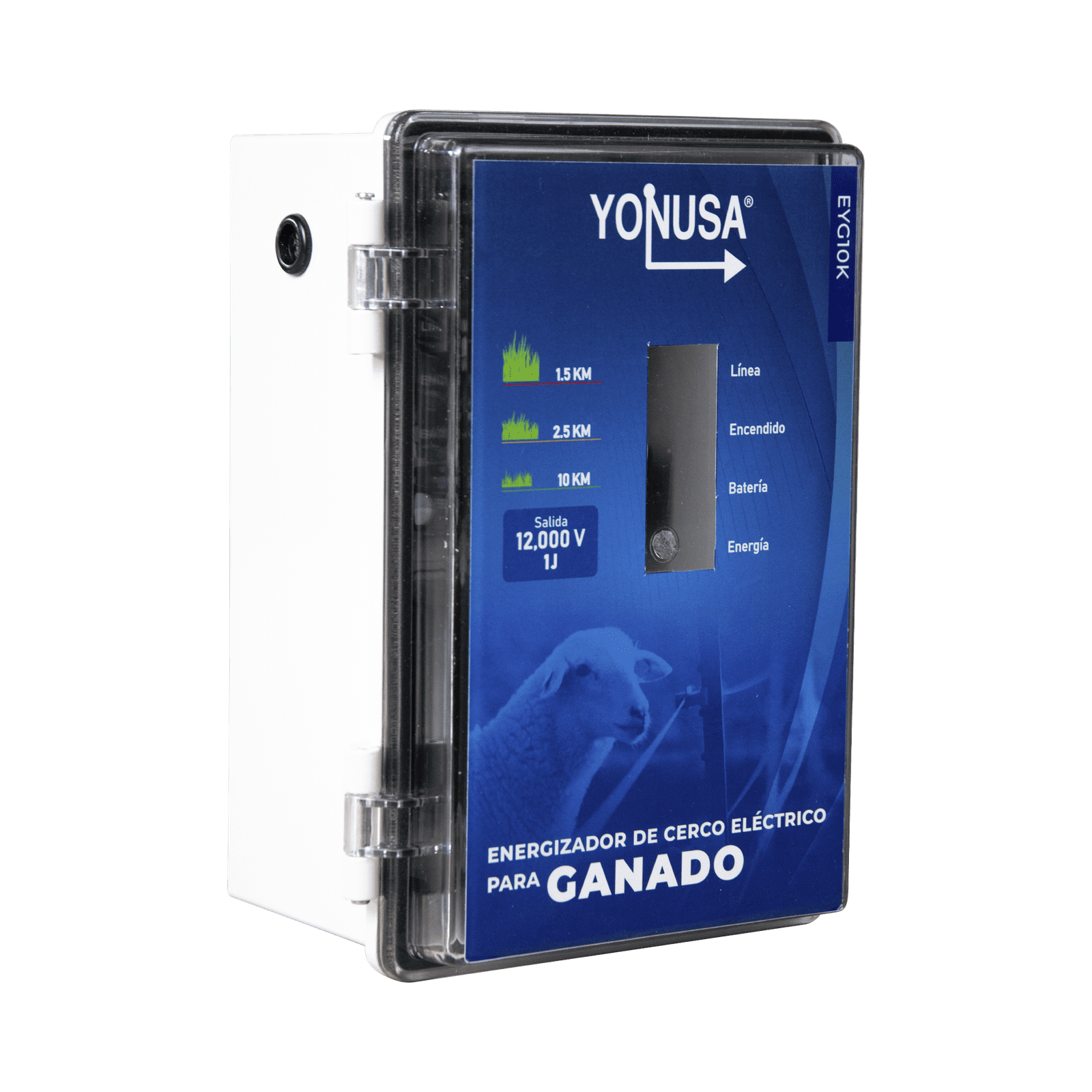 Energizador para Ganado 10,000Volts-2JOULES/ 25,000 metros lineales de protección / Cercas Electrificadas SYSGAN25K - YONUSA