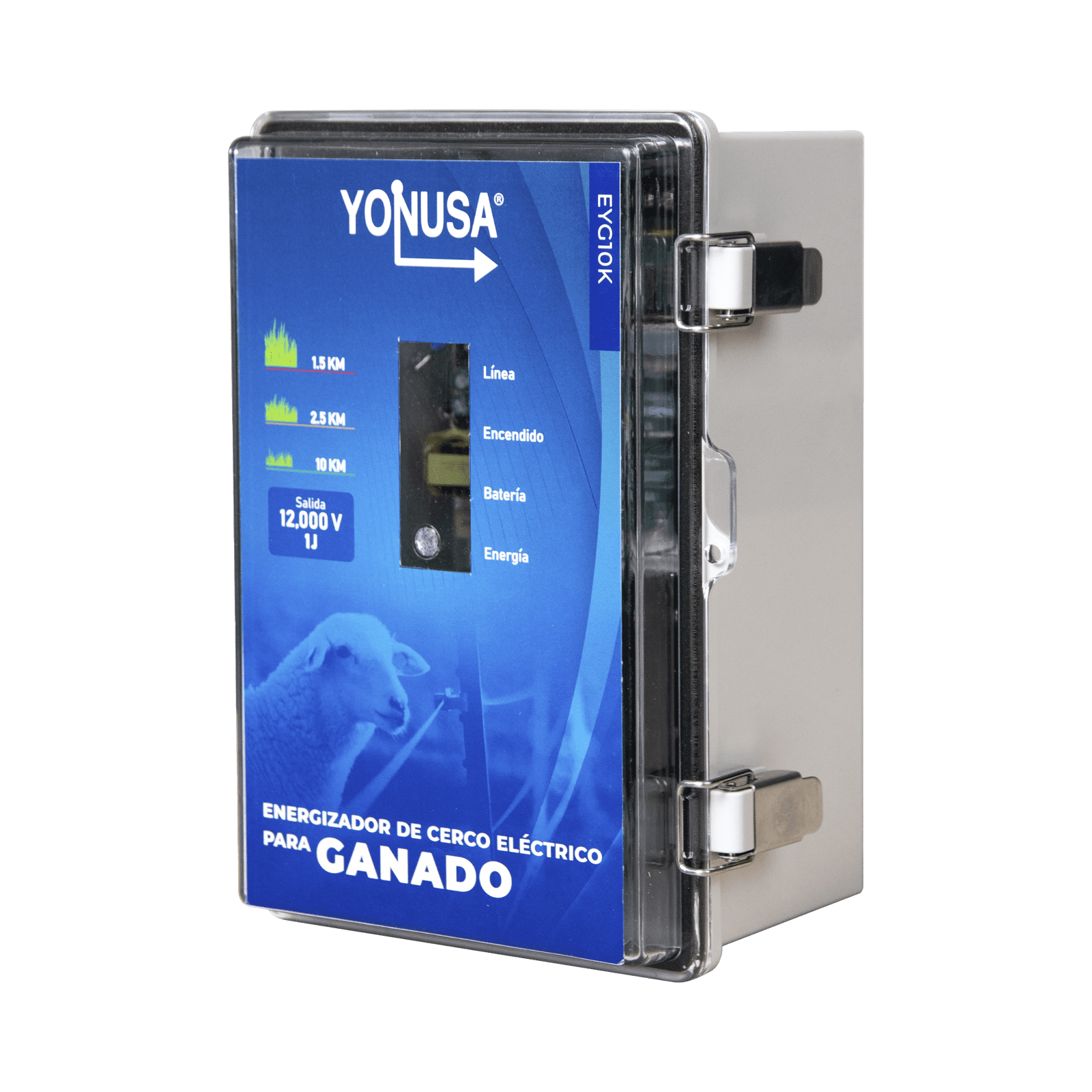 Energizador para Ganado 10,000Volts-2JOULES/ 25,000 metros lineales de protección / Cercas Electrificadas SYSGAN25K - YONUSA