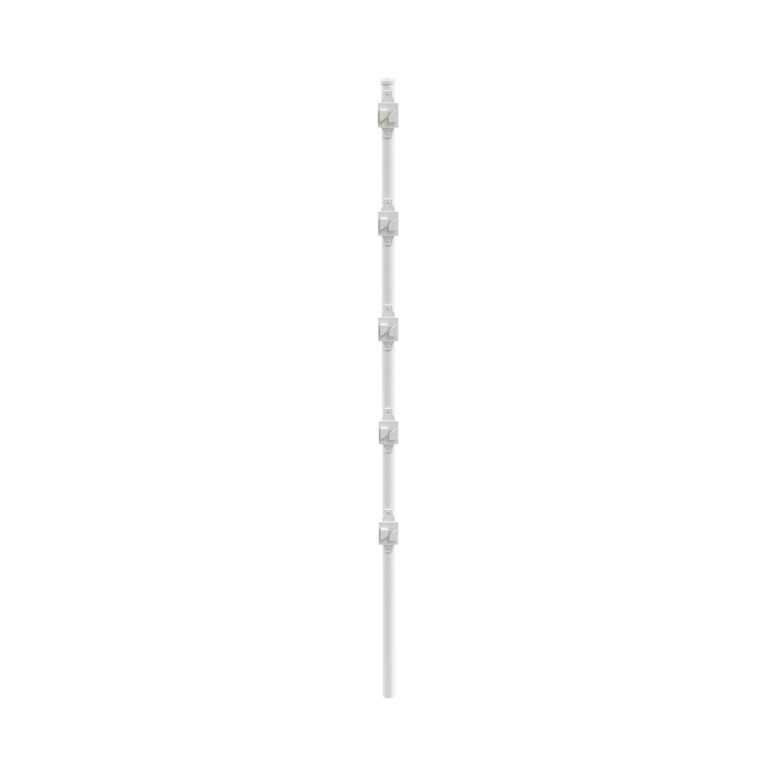 Poste con 5 Aisladores de PASO para Cerca Electrificada. Tubo Galvanizado de 1.2m, cal. 18 de 1″ Diam. + Pintura Blanca Aplicación en Polvo. SYS-POST-3W - EPCOM INDUSTRIAL