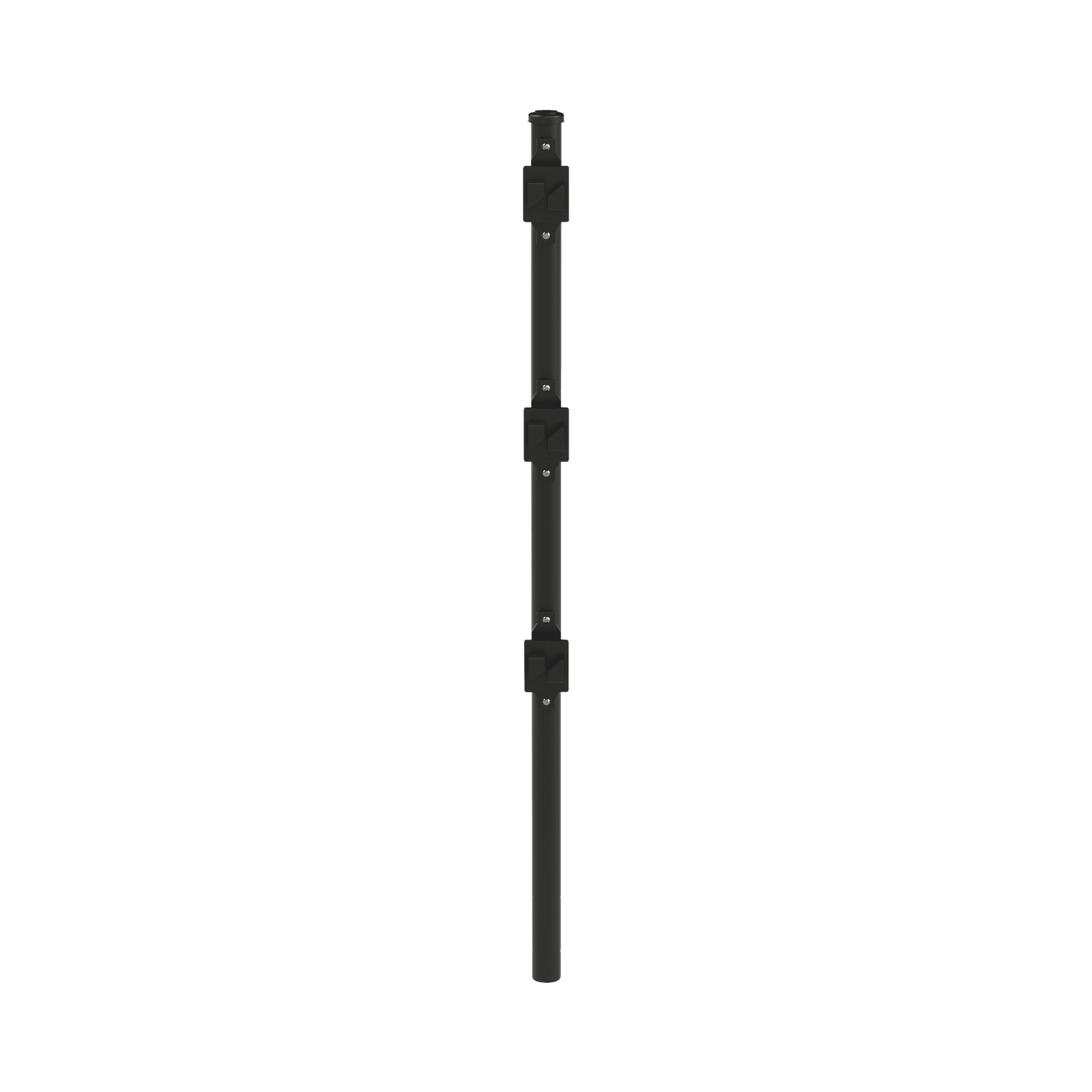 Poste de Paso Negro de 0.75m para Cerca Electrificada. Tubo Galvanizado cal. 18 de 1″Diam. con Tapón y 3 Aisladores Instalados. SYS-POST-7B - EPCOM INDUSTRIAL