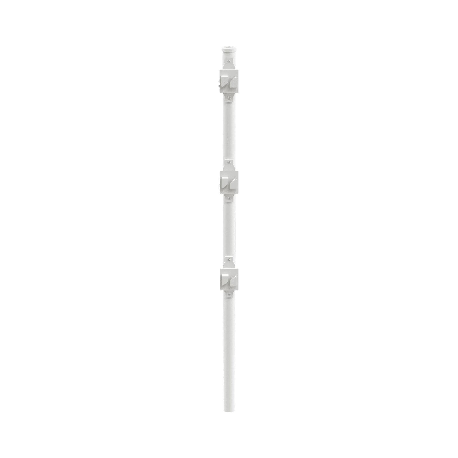 Poste de Paso Blanco de 0.75m para Cerca Electrificada. Tubo Galvanizado cal. 18 de 1″Diam. con Tapón y 3 Aisladores Instalados. SYS-POST-7W - EPCOM INDUSTRIAL