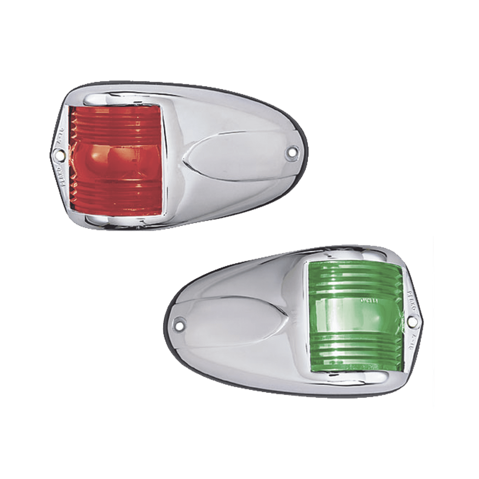 Set de Luces Laterales de Montaje Horizontal con Carcasa de Acero para Embarcaciones a Motor de Menos de 12 Metros 1264-DP0-CHR - PERKO