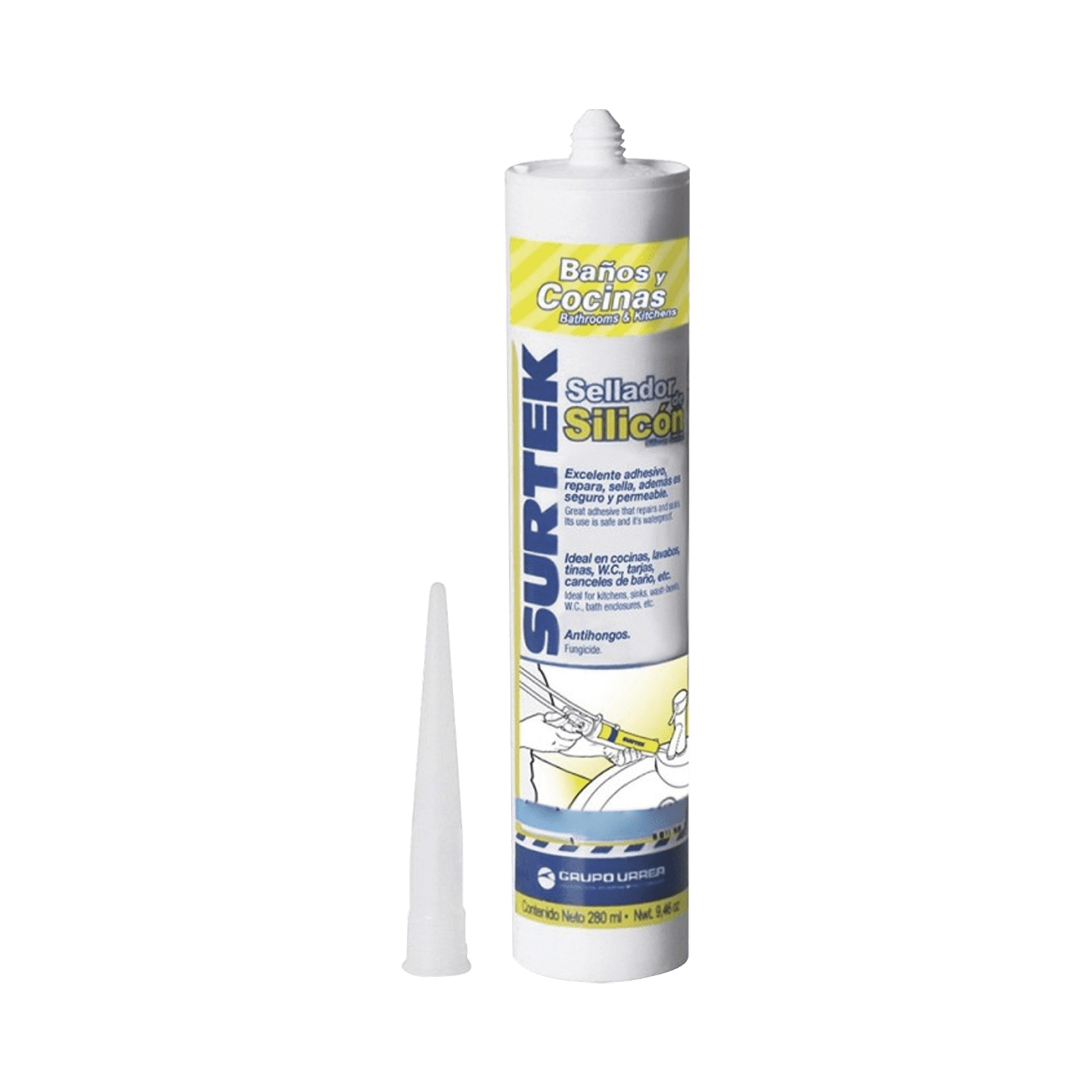 Silicón Para Baños y Cocinas /Color Blanco / Contenido 280 ml. SYS-113-452 - SURTEK