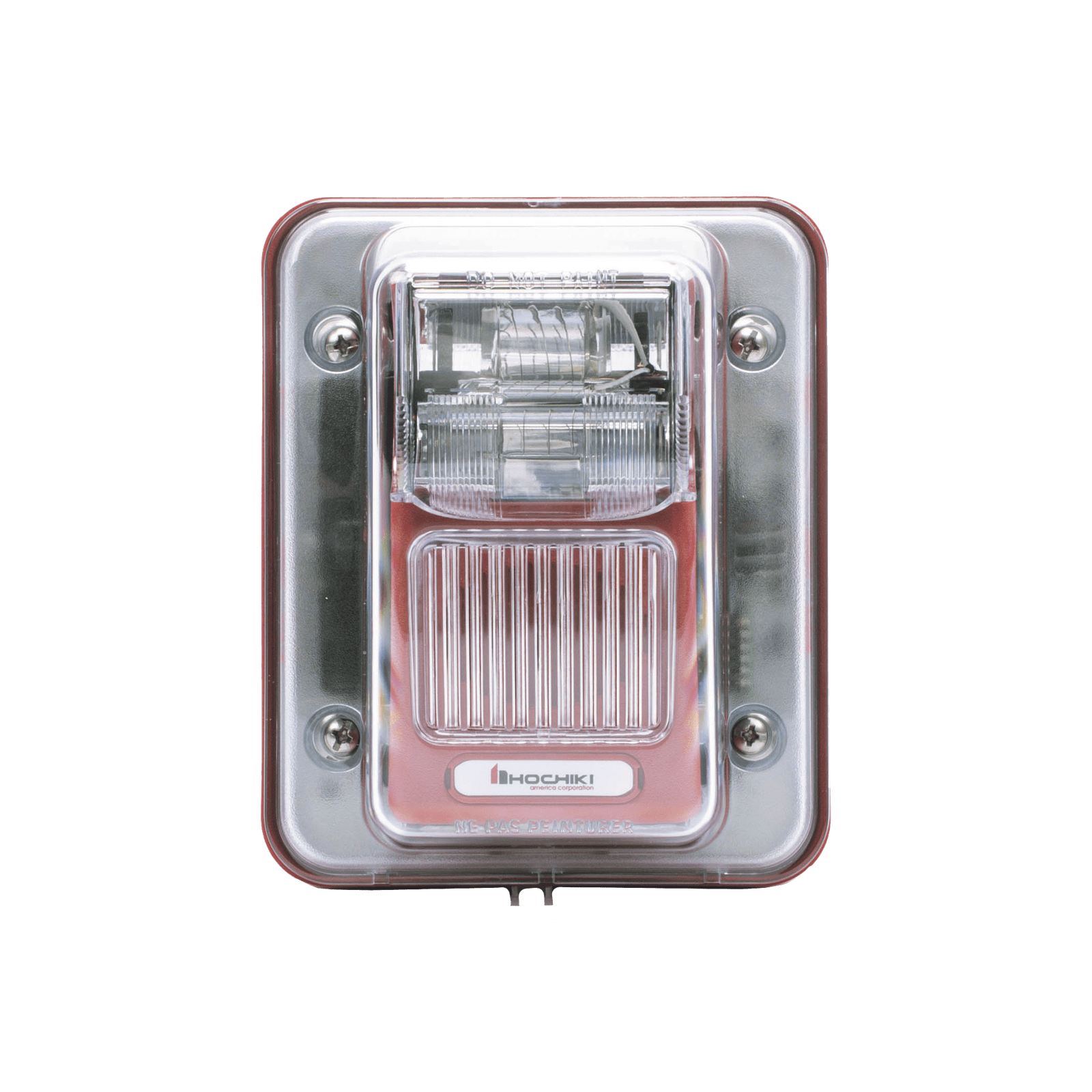 Sirena Estrobo, Para Intemperie, Montaje en Muro, Color Rojo (0500-05860) WHEC24-75WR - HOCHIKI