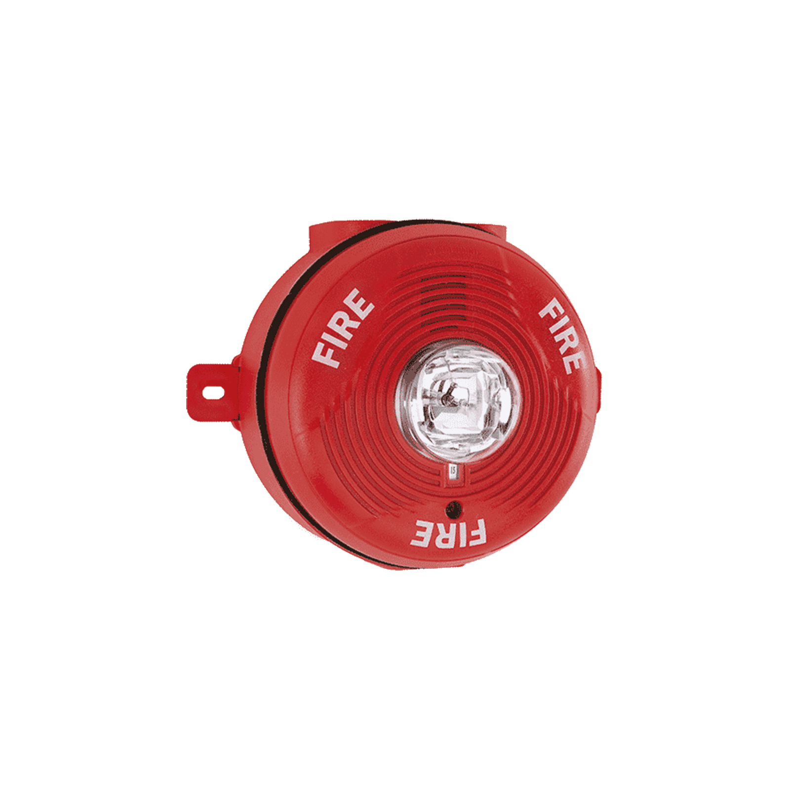Sirena con Lámpara Estroboscópica para Exterior, Montaje en Techo, Nivel de Candelas Seleccionable, Color Rojo PC2R-K - SYSTEM SENSOR