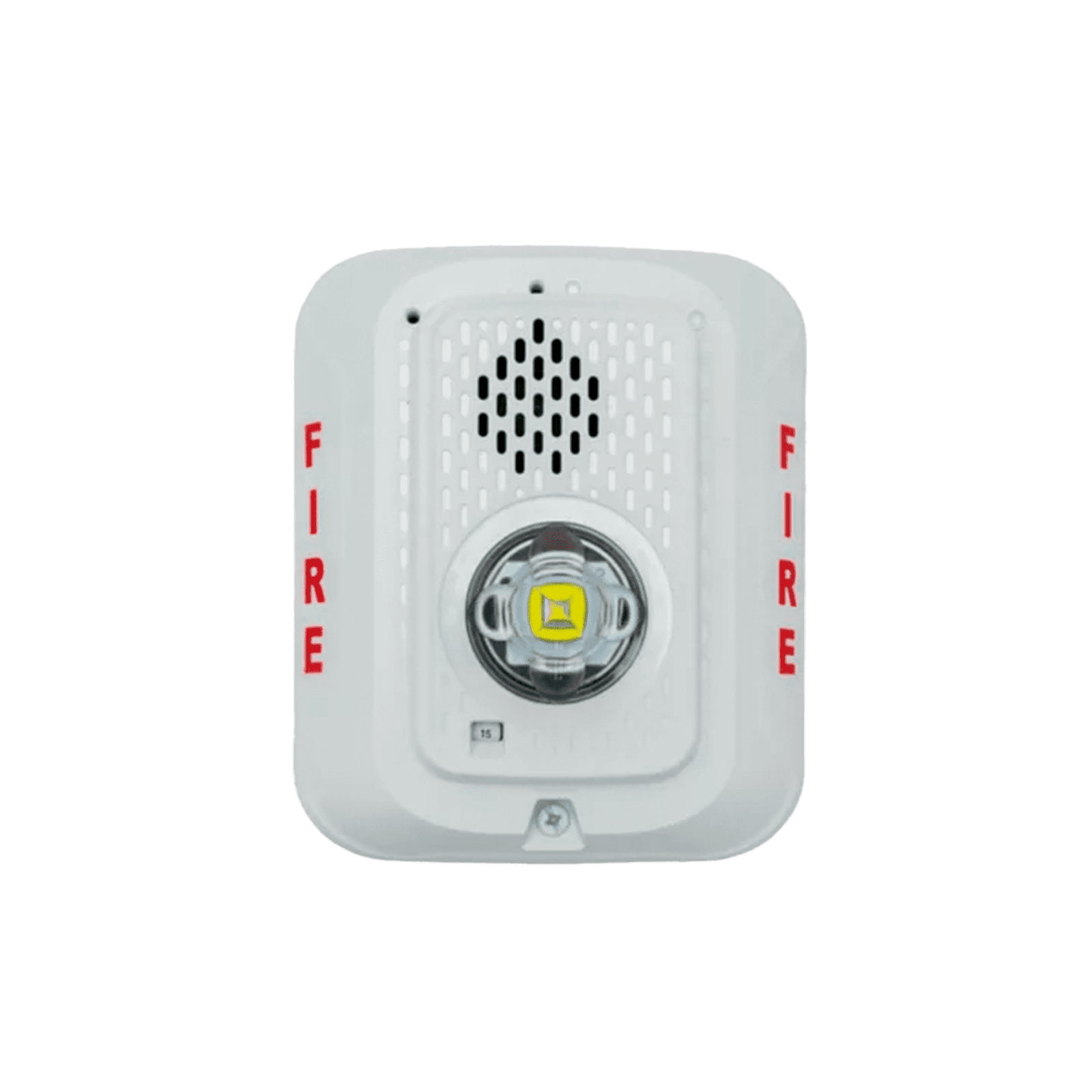 Sirena con Lámpara LED Estroboscópica / a 2 Hilos / Montaje en Pared / 12 o 24 Vcd / Configuración Estroboscópica Seleccionable / Texto en Inglés / Color Blanca P2WLED - SYSTEM SENSOR