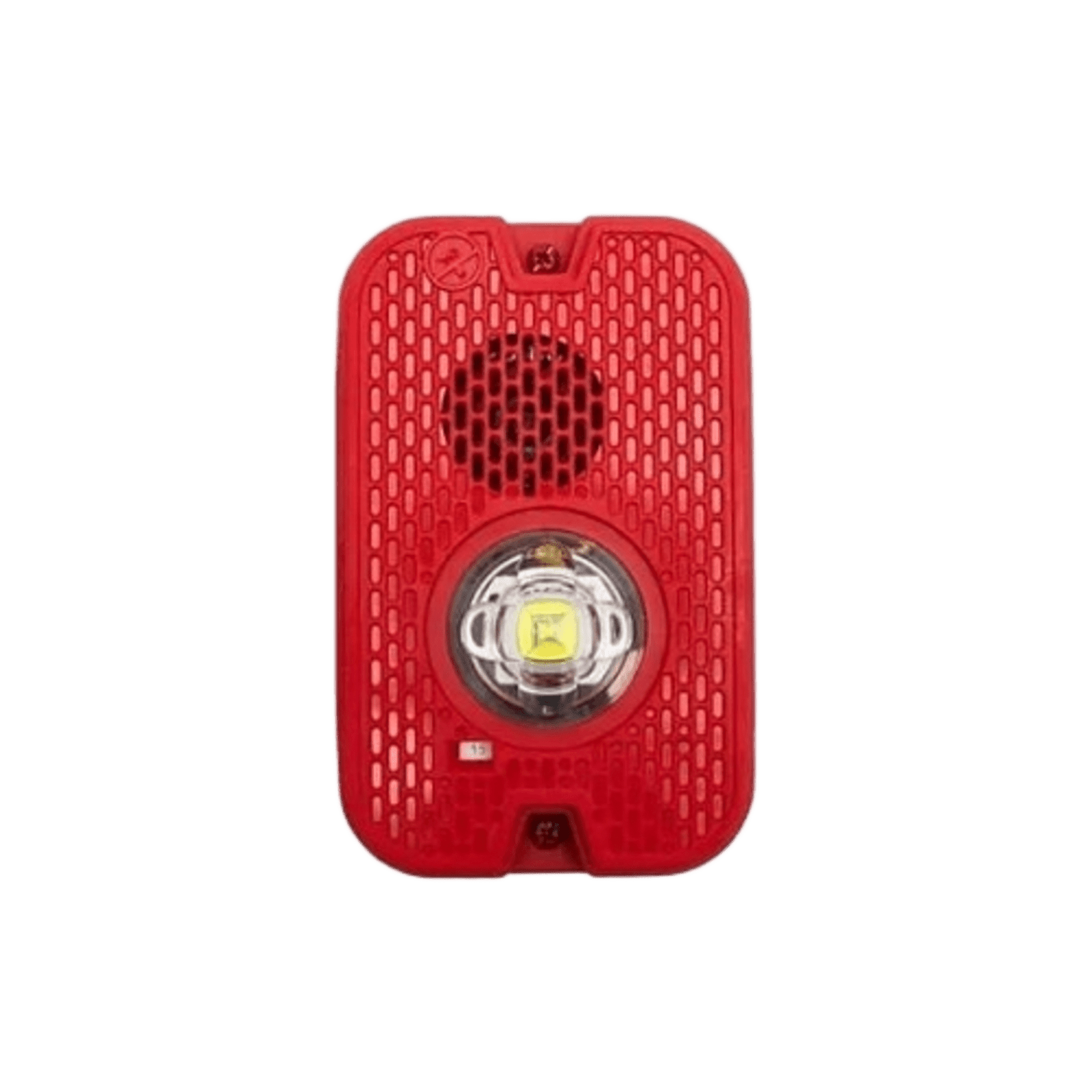 Sirena con Lámpara LED Estroboscópica / a 2 Hilos / Montaje en Pared / 12 o 24 Vcd / Configuración Estroboscópica Seleccionable / Texto en Inglés / Color Rojo / Uso exterior P2GRKLED - SYSTEM SENSOR