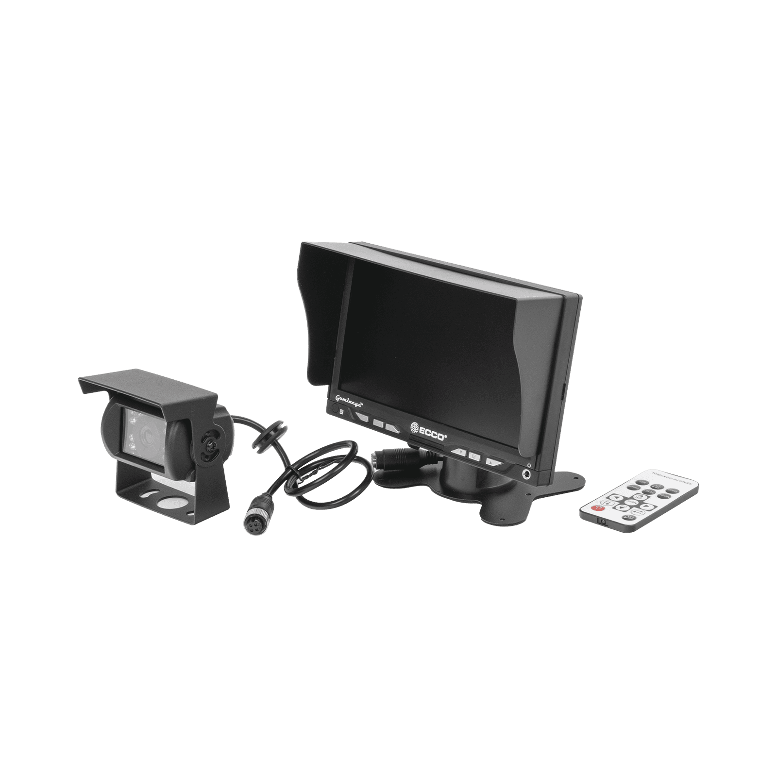 Sistema Profesional Alámbrico  de Cámara de Reversa y Monitor para Vehículos de Trabajo y Montacargas K7000B - ECCO