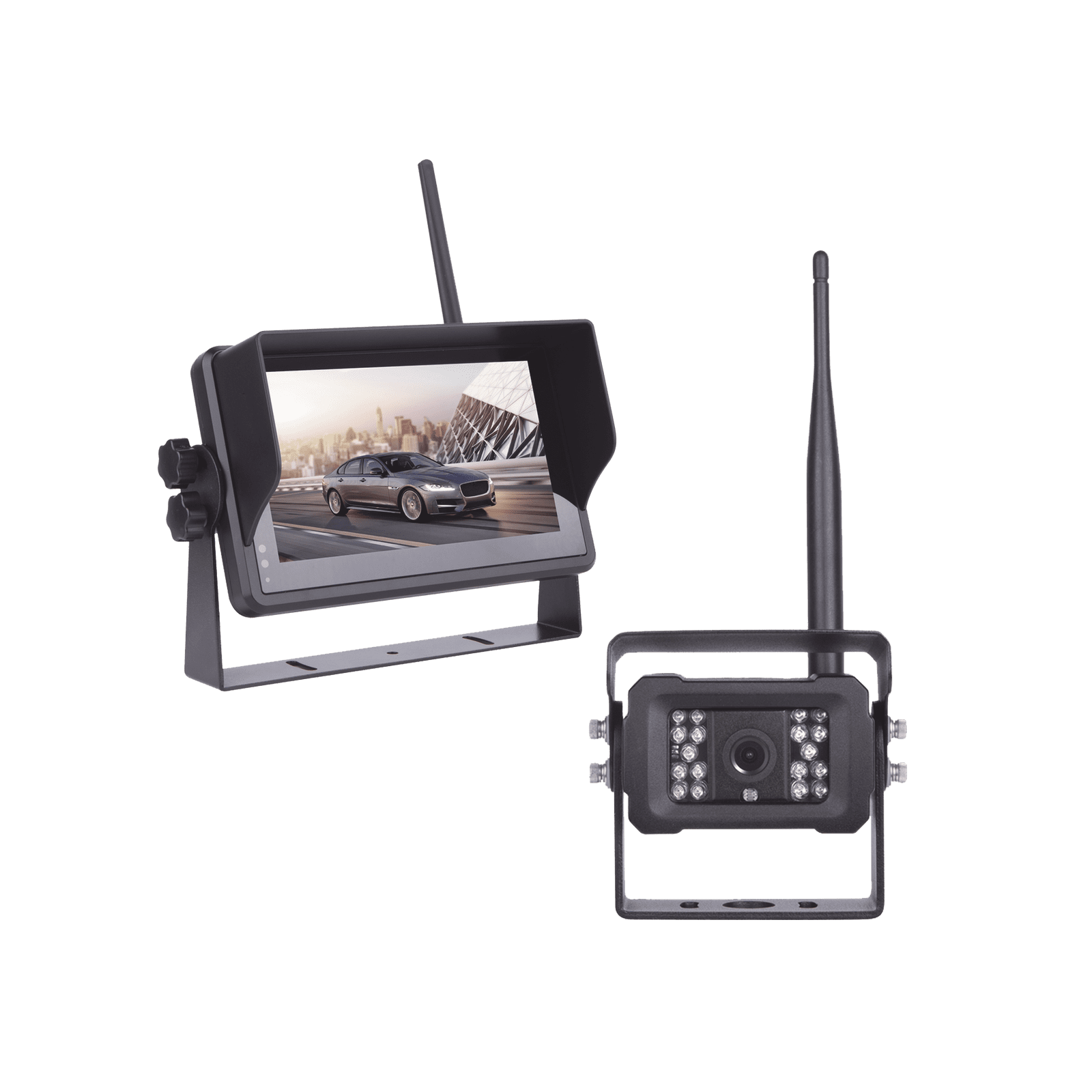 Sistema Profesional Inalámbrico de Cámara de Reversa Infrarroja y Monitor Touch de 7″ para Vehículos de Trabajo y Montacargas EP175J - EPCOM