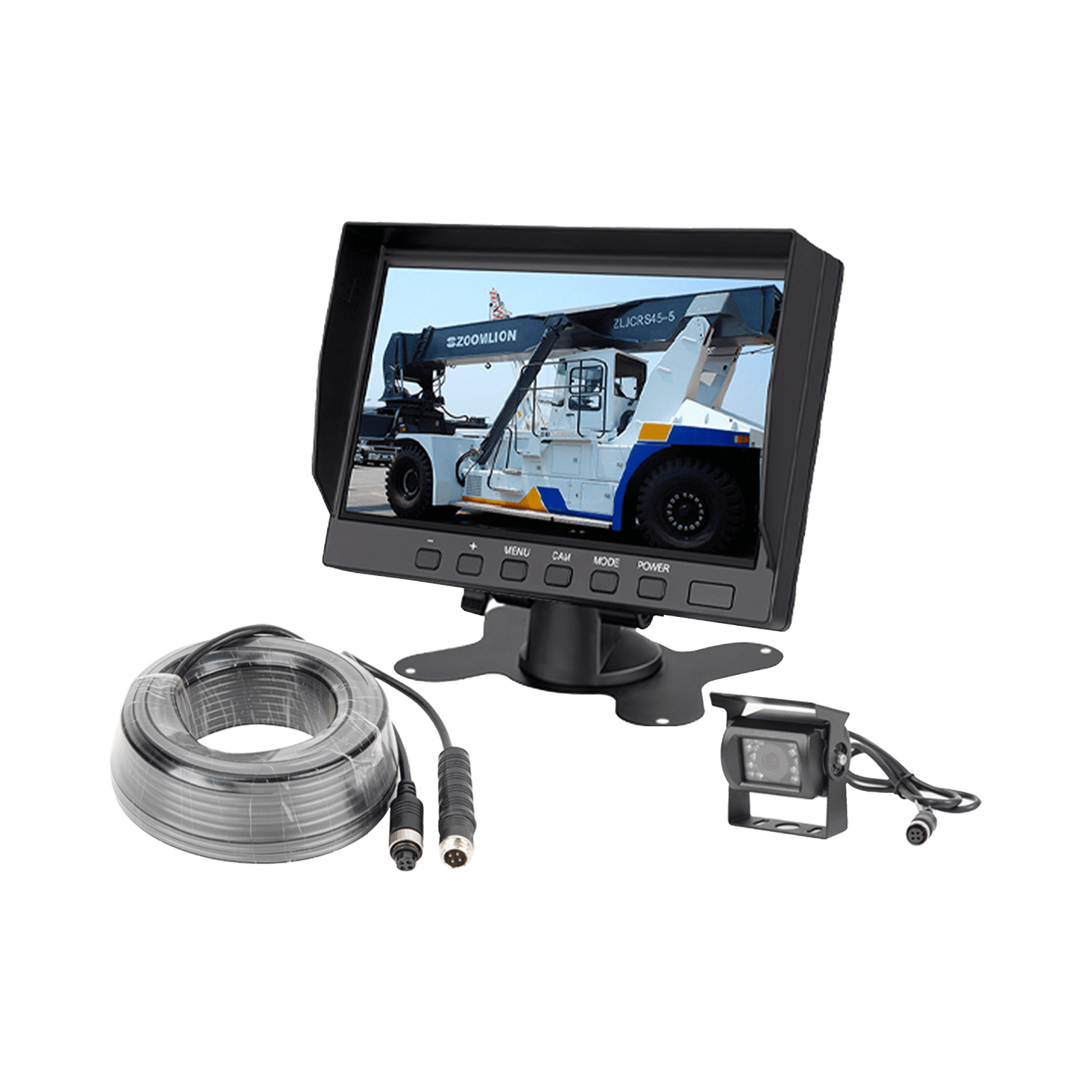 Sistema Profesional de Cámara de Reversa y Monitor Alámbrico para Vehículos de Trabajo y Montacargas EP790J - EPCOM