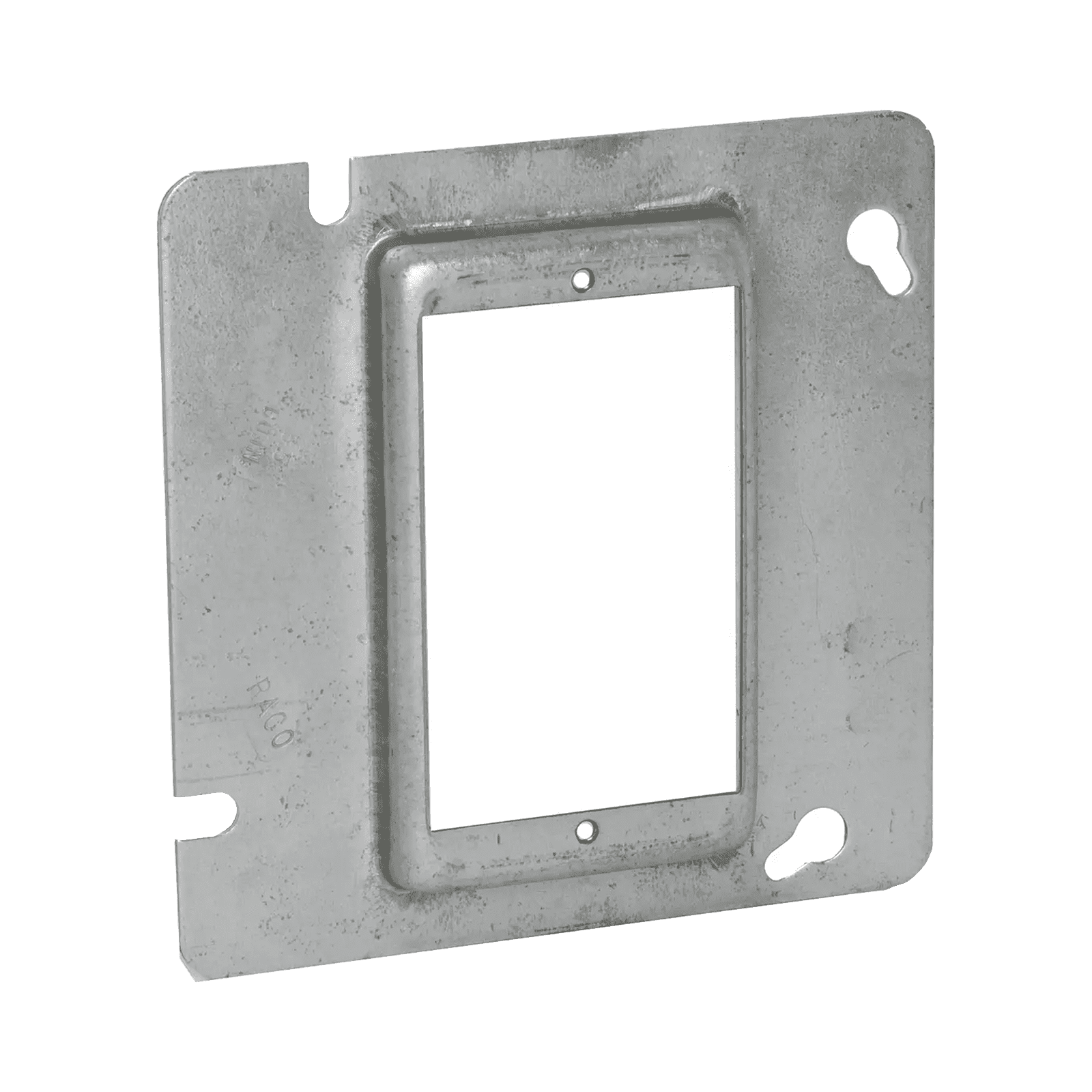 Sobretapa Cuadrada Galvanizada  de 4 11-16″, realce de 1/2″. HUB-837 - RACO