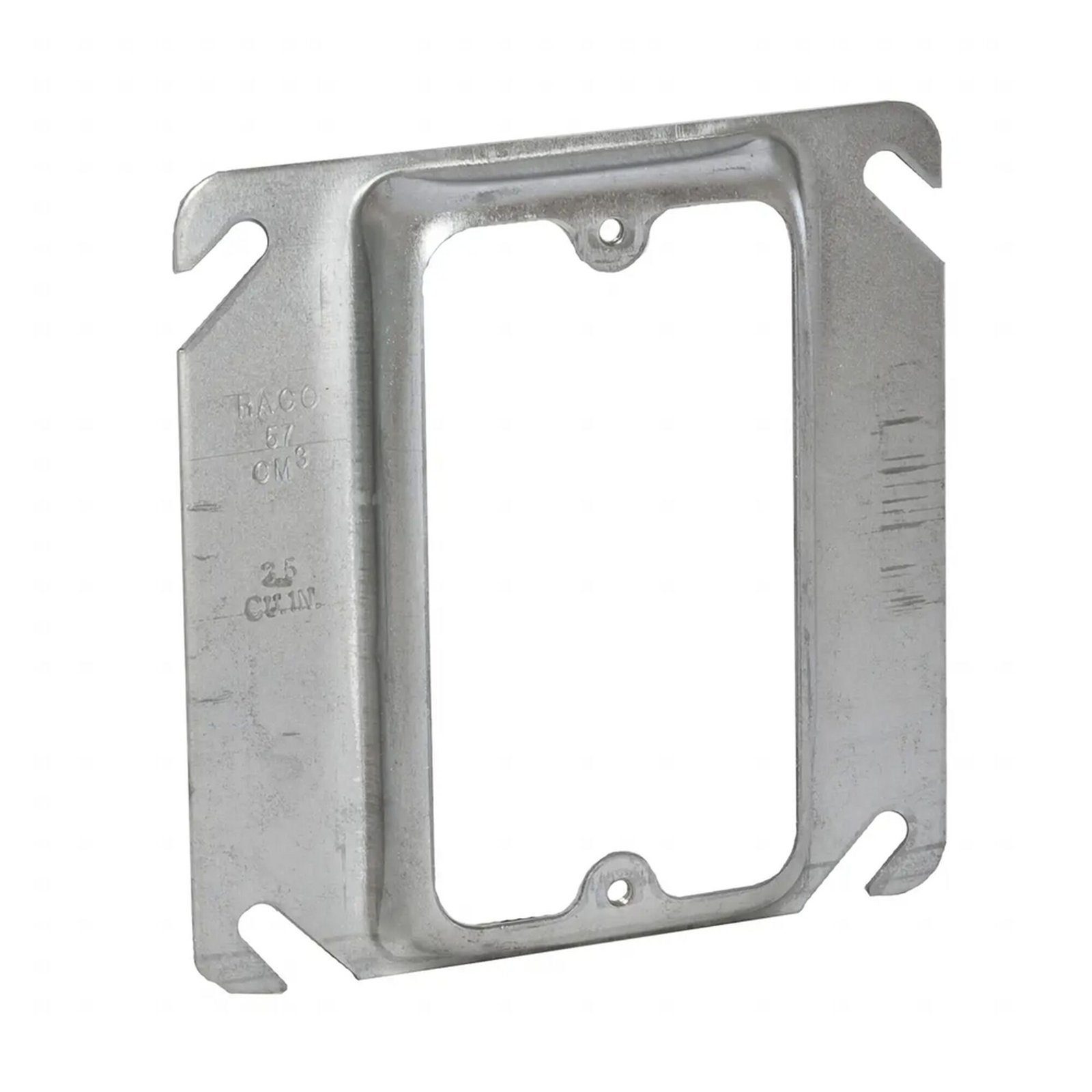 Sobretapa Cuadrada Galvanizada  de 4″, realce de 1/2″. HUB-772 - RACO
