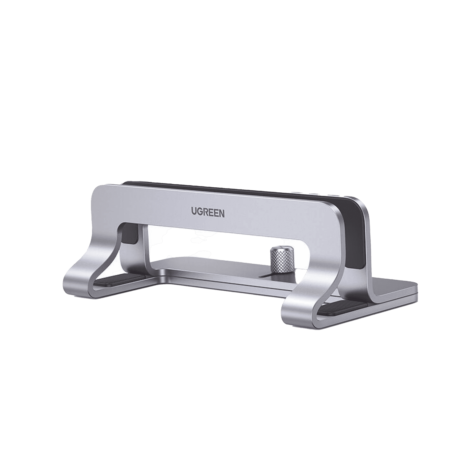 Soporte Vertical para Laptop / Adecuado para escritorio / Anchura Ajustable (12-26mm) / Amplia compatibilidad / Anti-Arañazos / Anti-Deslizante /Ajustable Mediante Tornillos / Color Plata / Aluminio + Silicona 20471 - UGREEN