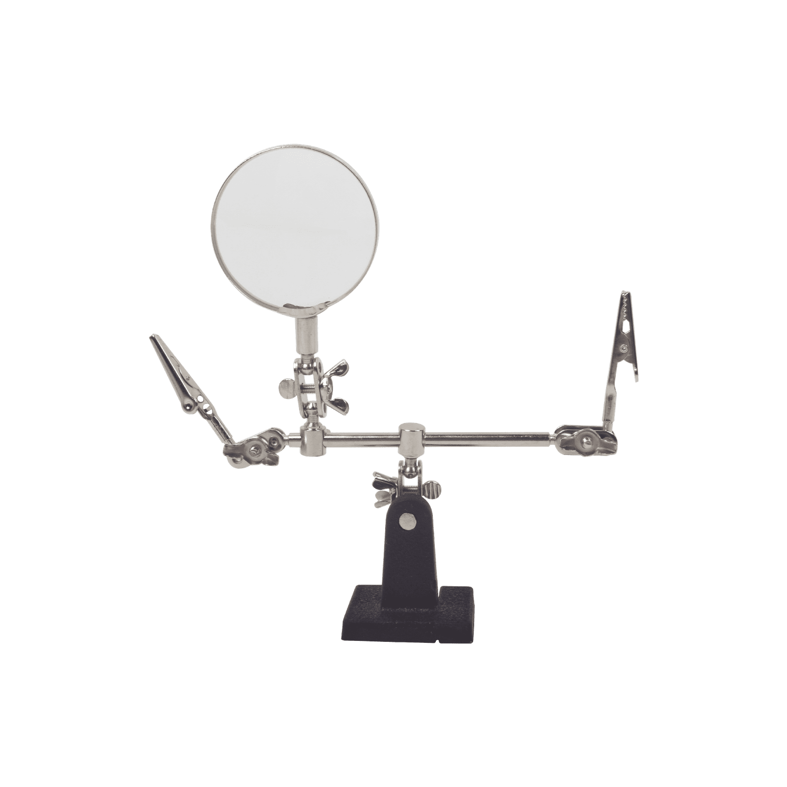 Soporte con lupa y dos brazos con clip. Ideal para trabajos de soldadura. EP390 - EPCOM POWERLINE