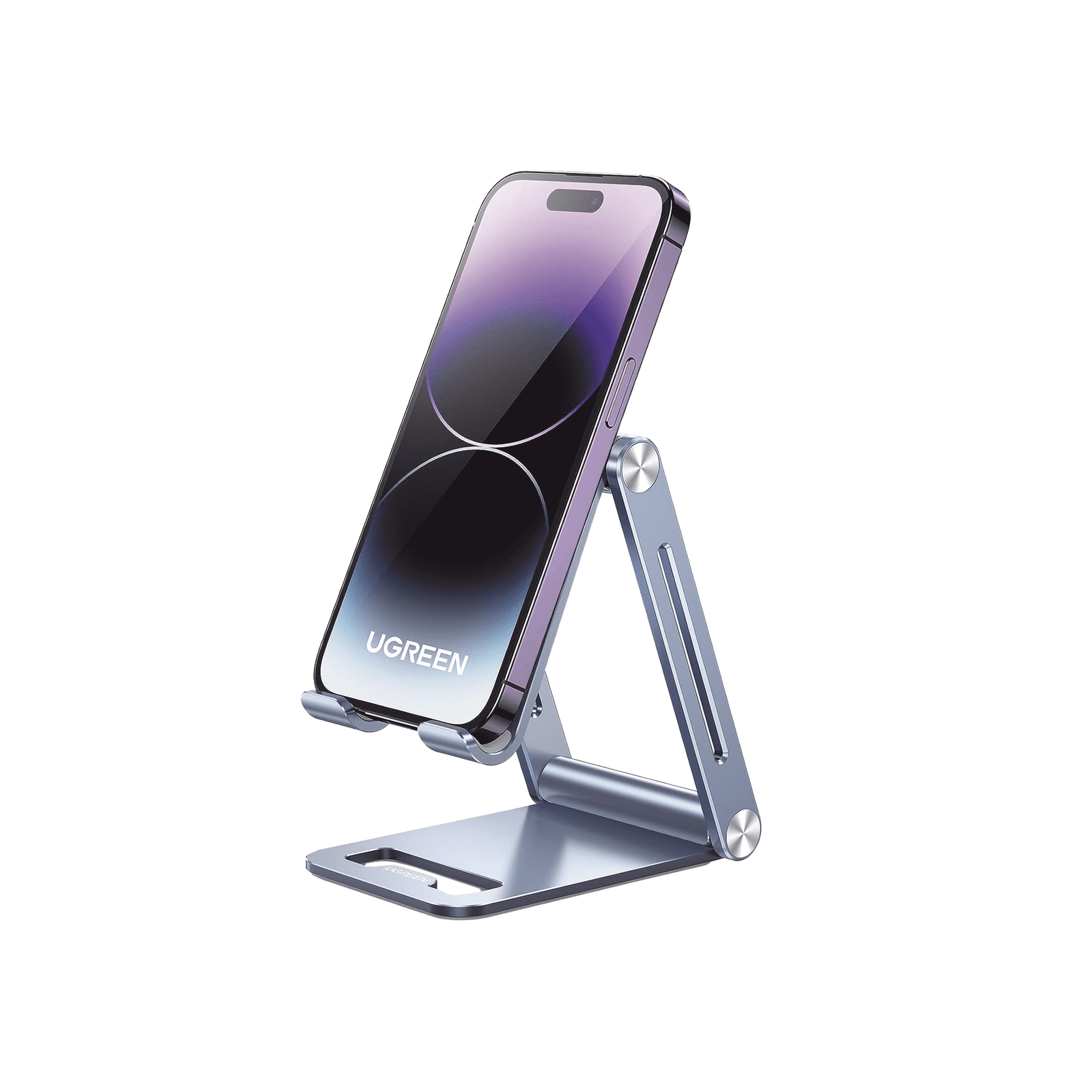 Soporte para Teléfono Celular de Aluminio / Angulo Ajustable / Amplia Compatibilidad con dispositivos de 4.7” a 7.9” / Antideslizante / Antiarañazos / Plegable / Color Azul 90461 - UGREEN