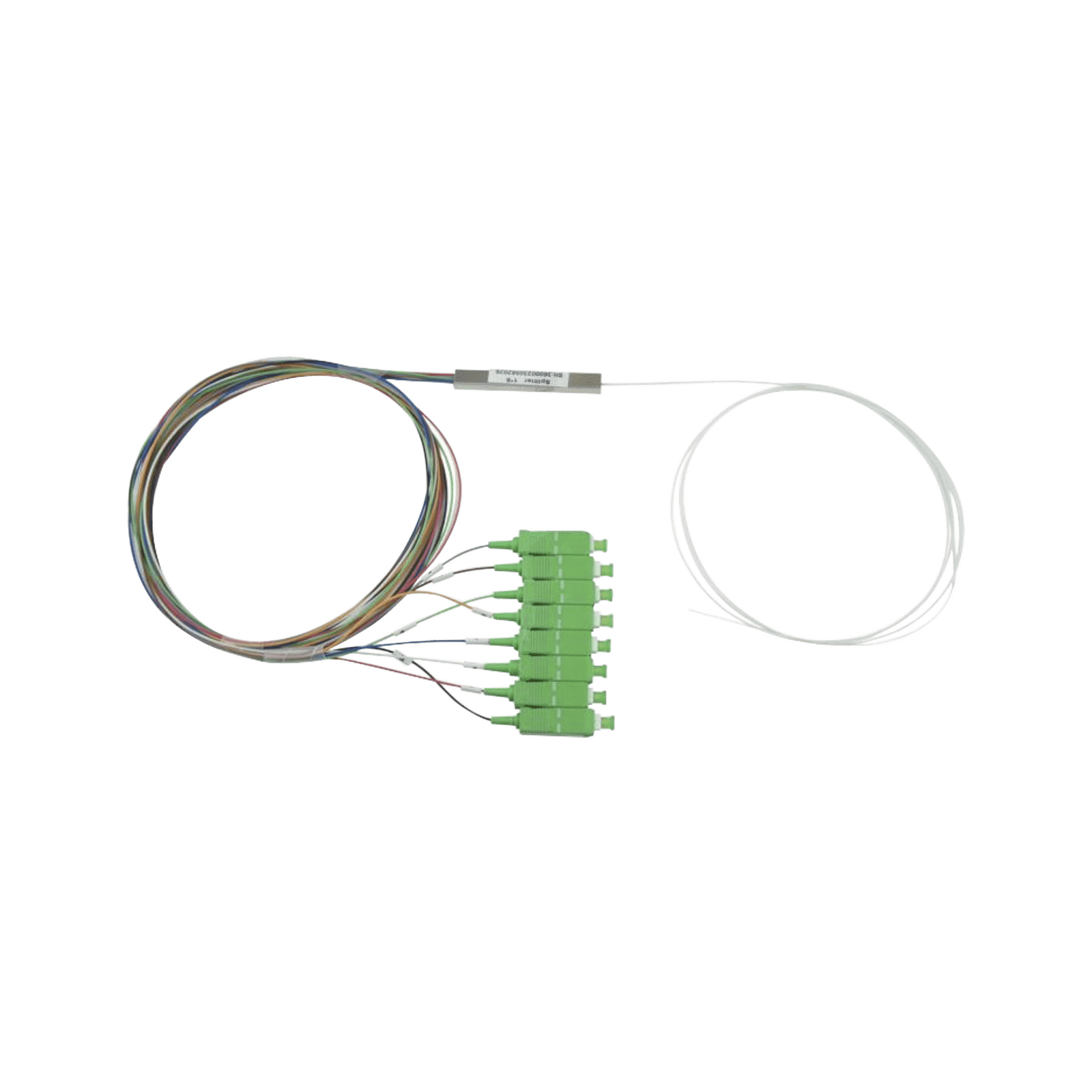 Splitter (Divisor Óptico) tipo PLC, de 1×8, conectores SC/APC de salida PLC-108-SCAPC - FIBERHOME