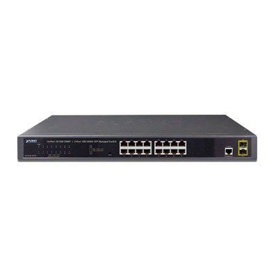 Switch Administrable Capa 2 de 16 Puertos 10/100/1000T con 2 Puertos SFP 100/1000BASE-X GS-4210-16T2S - PLANET