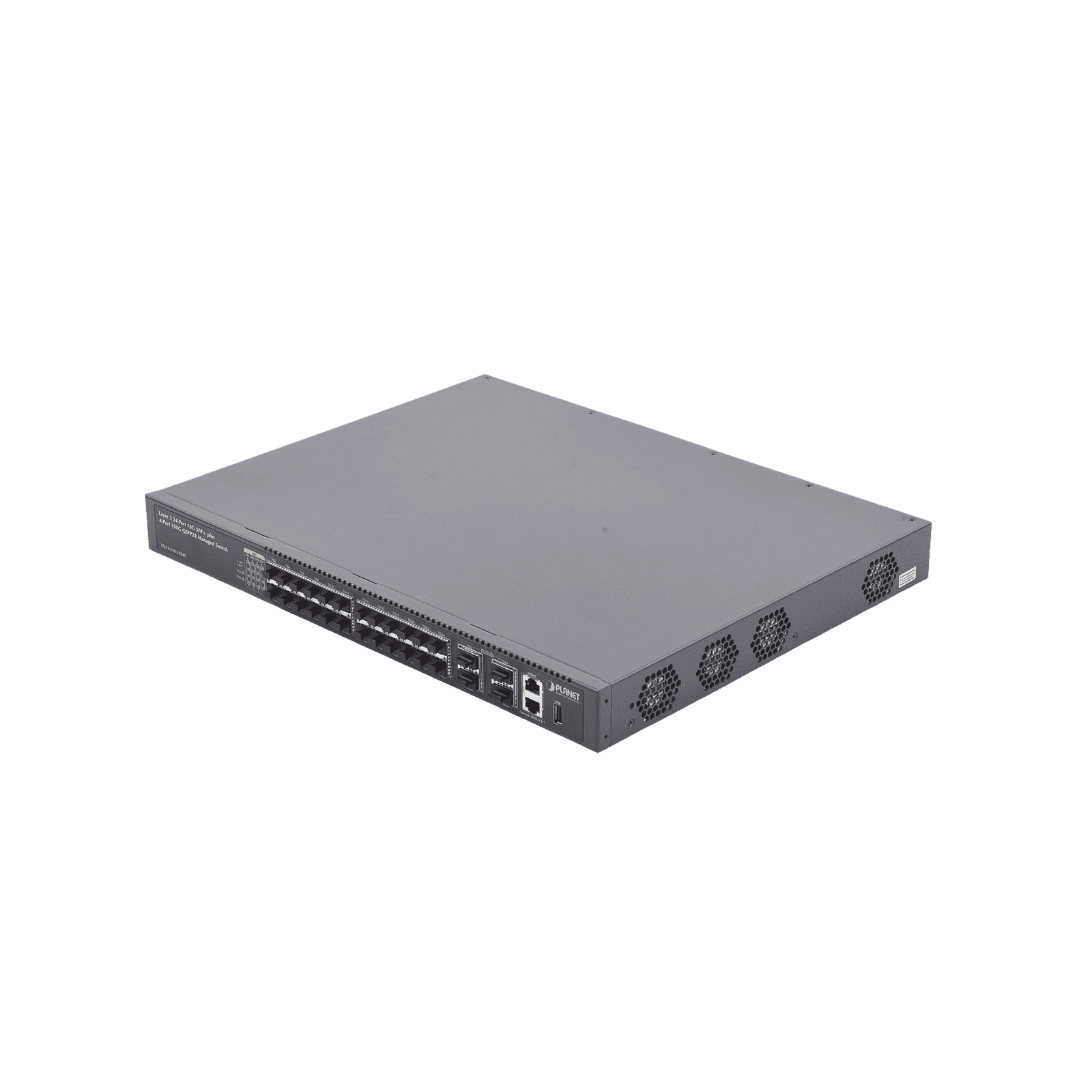 Switch Administrable Capa 3, 24 Puertos 10G SFP+, 4 Puertos de 40G/100G QSFP28 XGS-6350-24X4C - PLANET