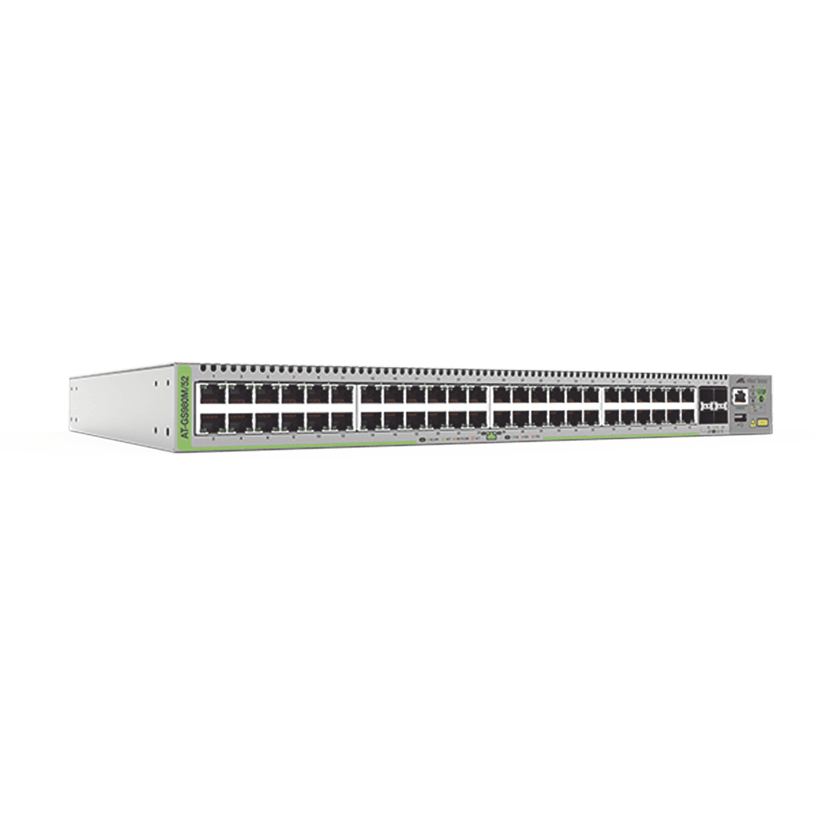 Switch Administrable CentreCOM GS980M, Capa 3 de 48 puertos 10/100/1000Mbps + 4 SFP Gigabit AT-GS980M/52-10 - ALLIED TELESIS