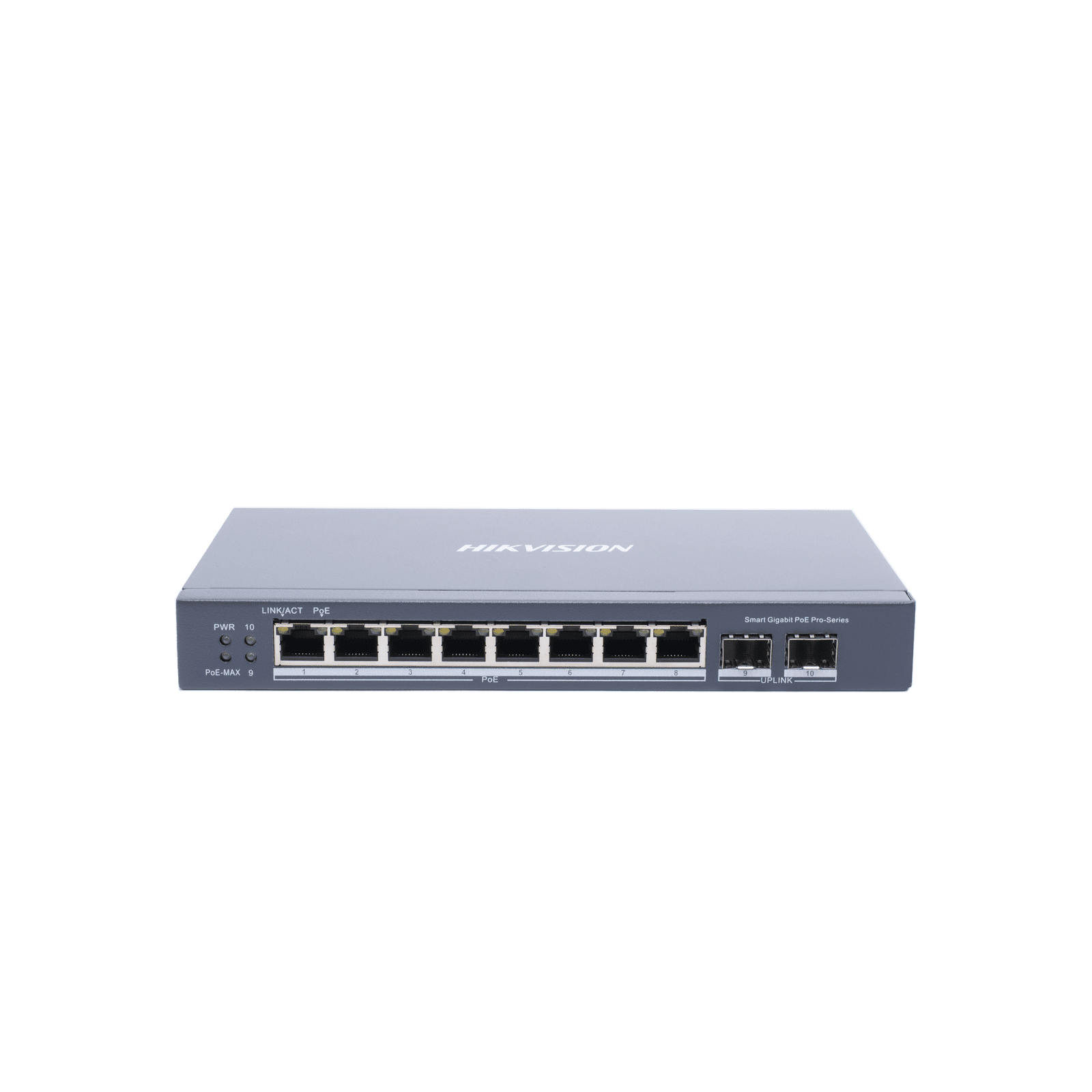 Switch Gigabit PoE+ / Administrable / 8 Puertos Gigabit PoE+ / 2 Puertos SFP / Configuración Nube Hik-Partner Pro / Modo Extendido hasta 300 Metros / 110 W DS-3E1510P-SI - HIKVISION