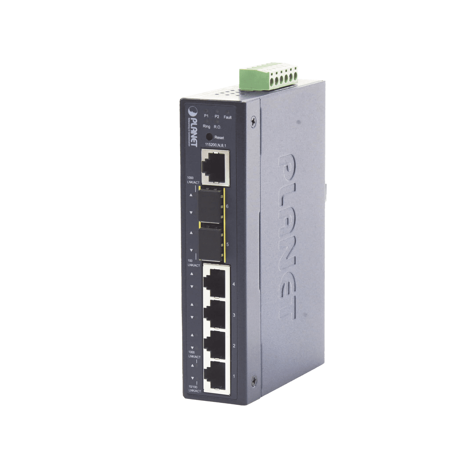 Switch Industrial Administrable Capa 2 con 4 Puertos 10/100/1000T y 2 Puertos SFP 1G/2.5G IGS-5225-4T2S - PLANET
