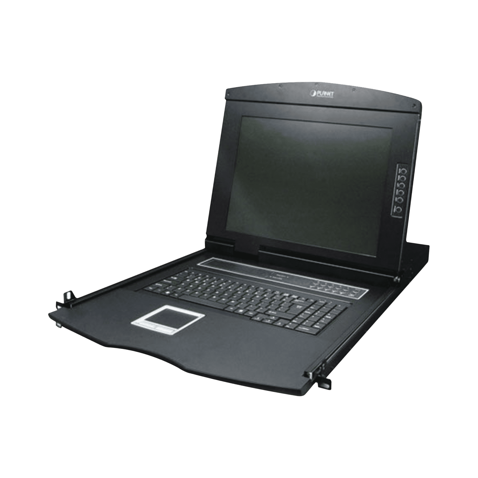 Switch KVM con Monitor de 17″con Teclado y Trackpad para Rack de 1U de Cuatro Postes, 8 Puertos VGA Para Acceder y Controlar Hasta 8 Computadoras Desde una Sola Consola KVM-210-08M - PLANET