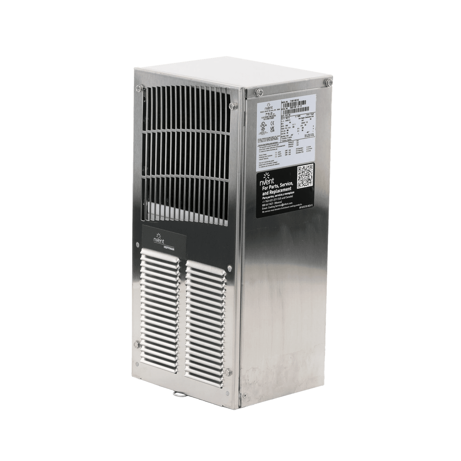 Aire Acondicionado Compacto Para Exterior, Uso en Gabinetes de Telecomunicaciones de Grado Industrial, Frío T15, 800 BTU, 115 Vca, de Acero Inoxidable 304, Color Gris T150116G152 - HOFFMAN