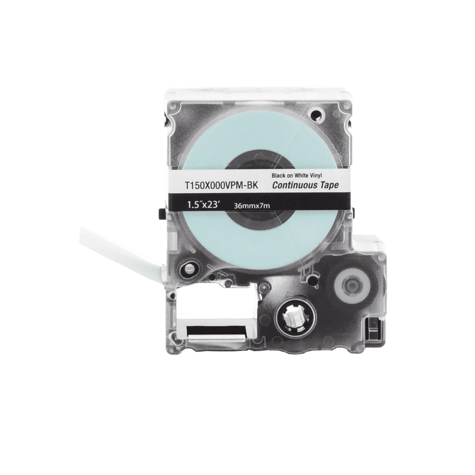 Casete de Etiquetas de Vinilo de Cinta Continua, Color Negro Sobre Blanco, Uso Interior/Exterior, 36 mm (1.5 in) de Ancho x 7.6 Metros de Largo T150X000VPM-BK - PANDUIT