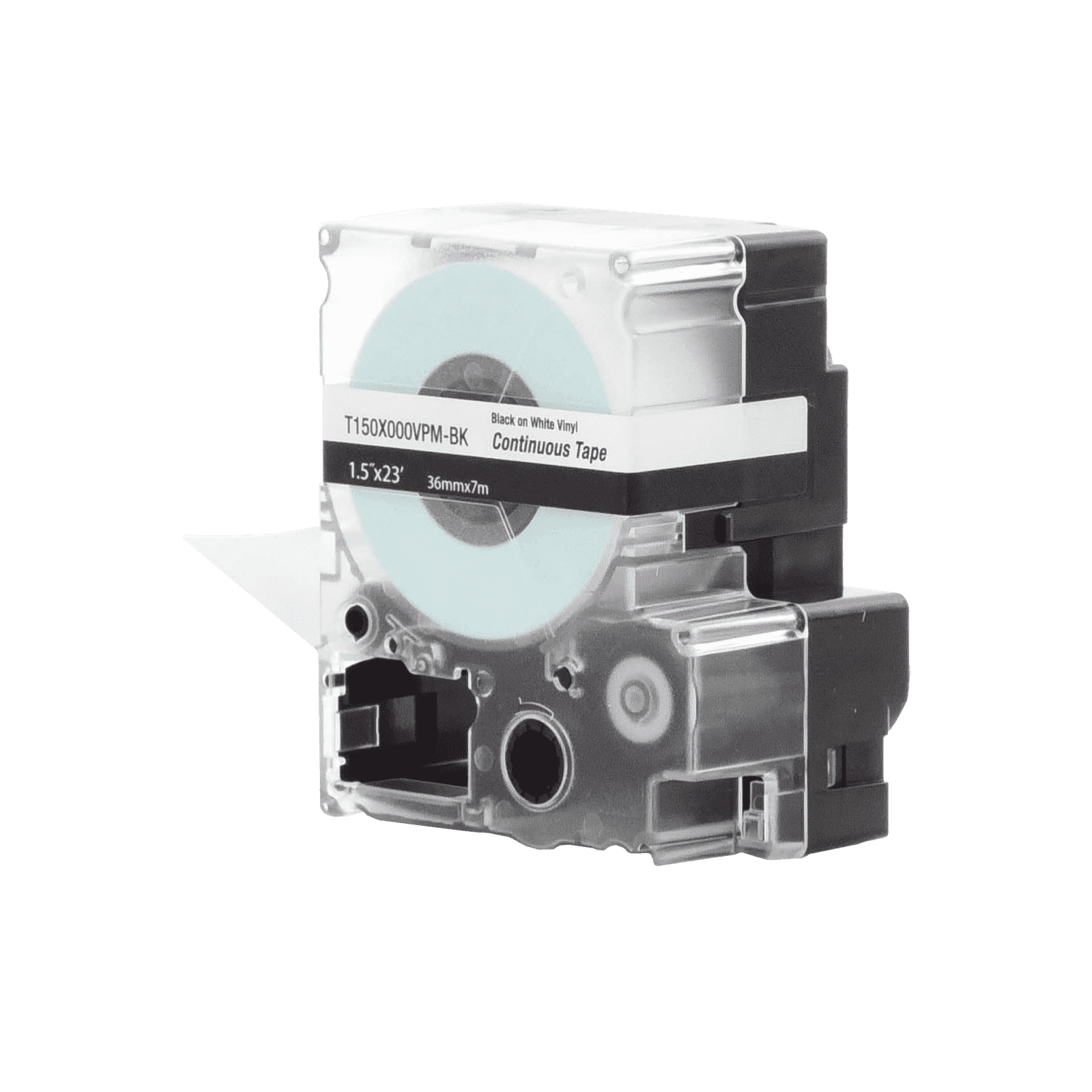 Casete de Etiquetas de Vinilo de Cinta Continua, Color Negro Sobre Blanco, Uso Interior/Exterior, 36 mm (1.5 in) de Ancho x 7.6 Metros de Largo T150X000VPM-BK - PANDUIT