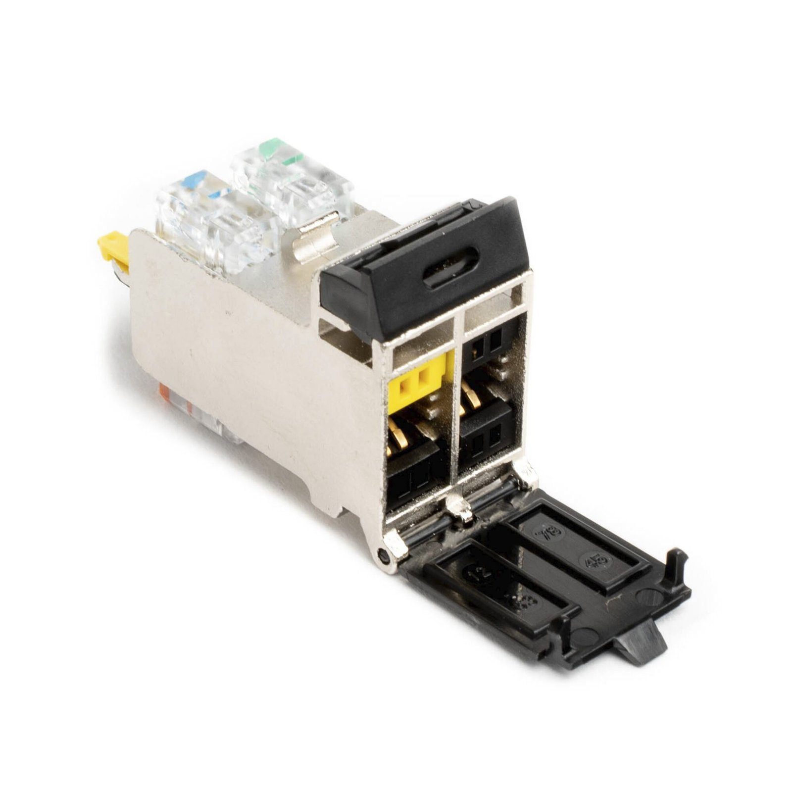 Jack TERA Categoria 7A, Con puerta protectora, Para aplicaciones de servicios compartidos, Color Negro T7F-01-1 - SIEMON