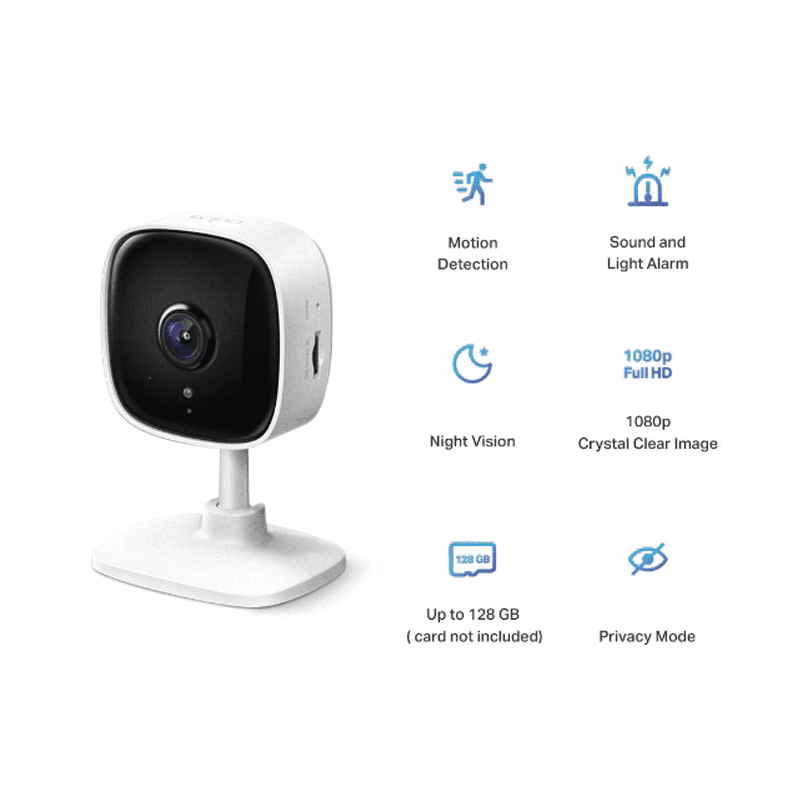 Cámara IP Wi-Fi para hogar, 2 megapixel, audio doble vía, visión nocturna, notificación Push, acepta memoria Micro SD de para grabación. TAPOC100 - TP-LINK