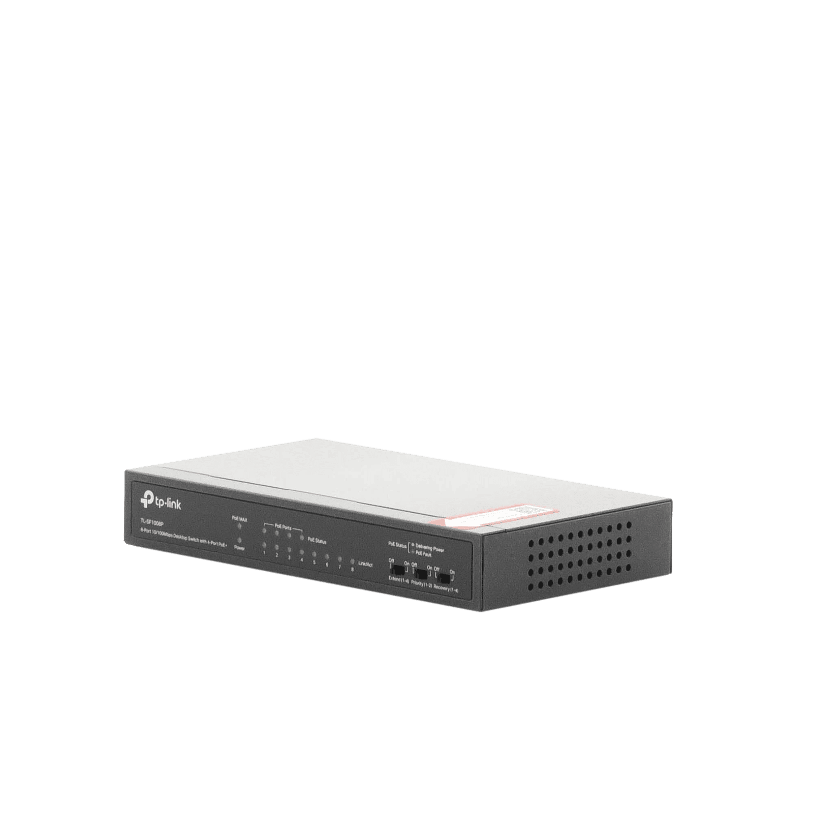 Switch PoE+ No Administrable / De Escritorio 8 puertos 10/100 Mbps / 4 puertos PoE af/at Inteligente / Presupuesto 66 W / Hasta 250 metros TL-SF1008P - TP-LINK