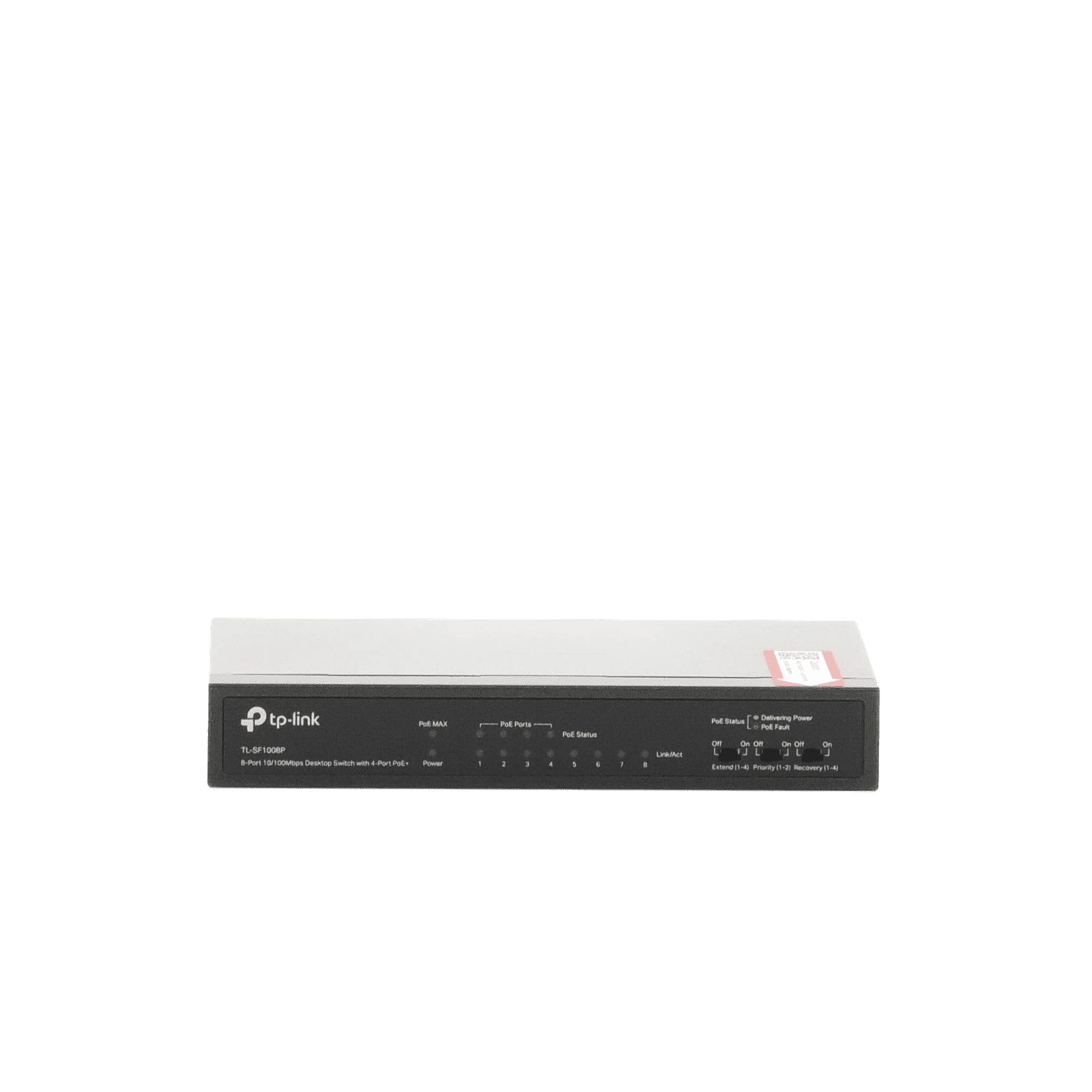Switch PoE+ No Administrable / De Escritorio 8 puertos 10/100 Mbps / 4 puertos PoE af/at Inteligente / Presupuesto 66 W / Hasta 250 metros TL-SF1008P - TP-LINK