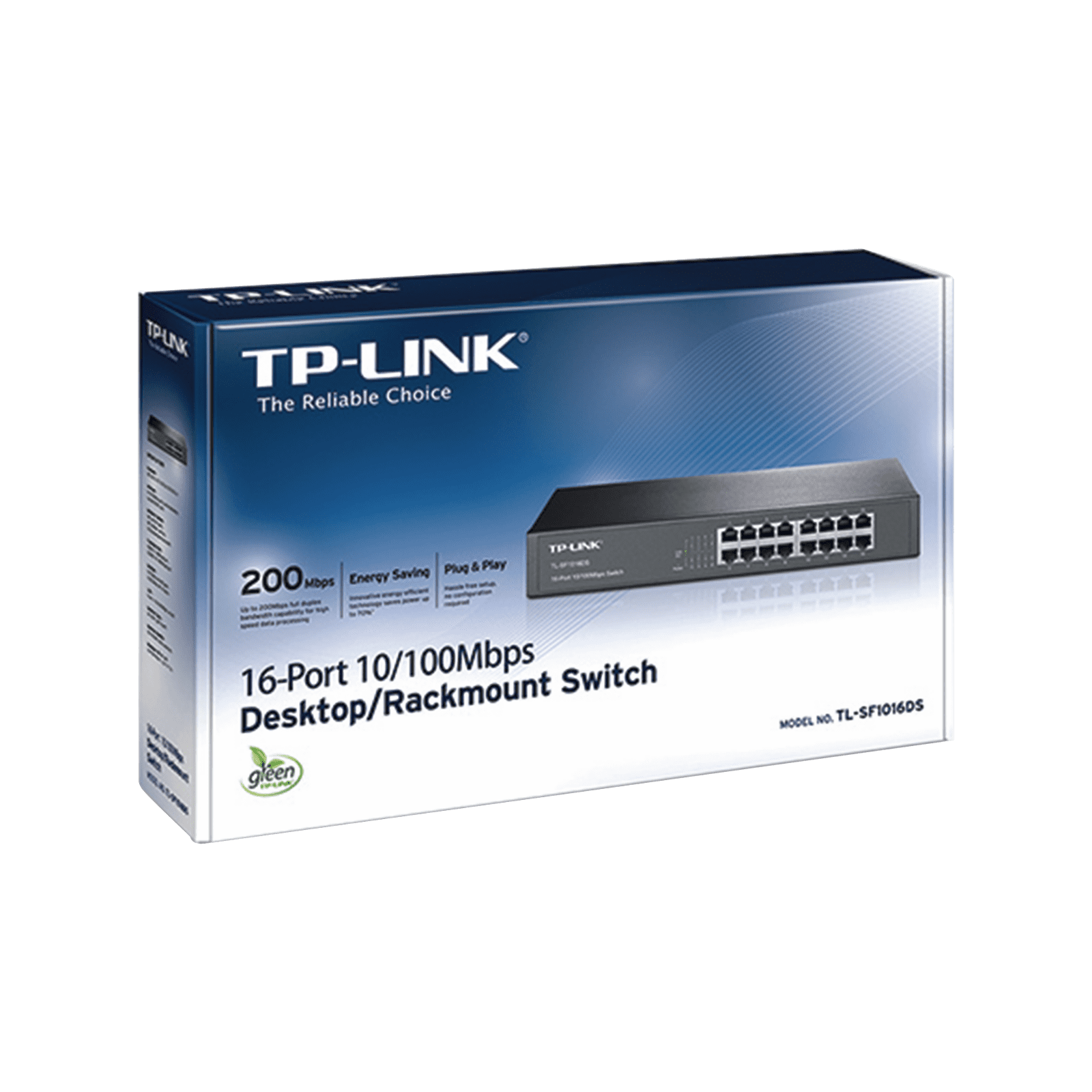 Switch no administrable de 16 puertos 10/100 Mbps de escritorio y para montaje en rack TL-SF1016DS - TP-LINK