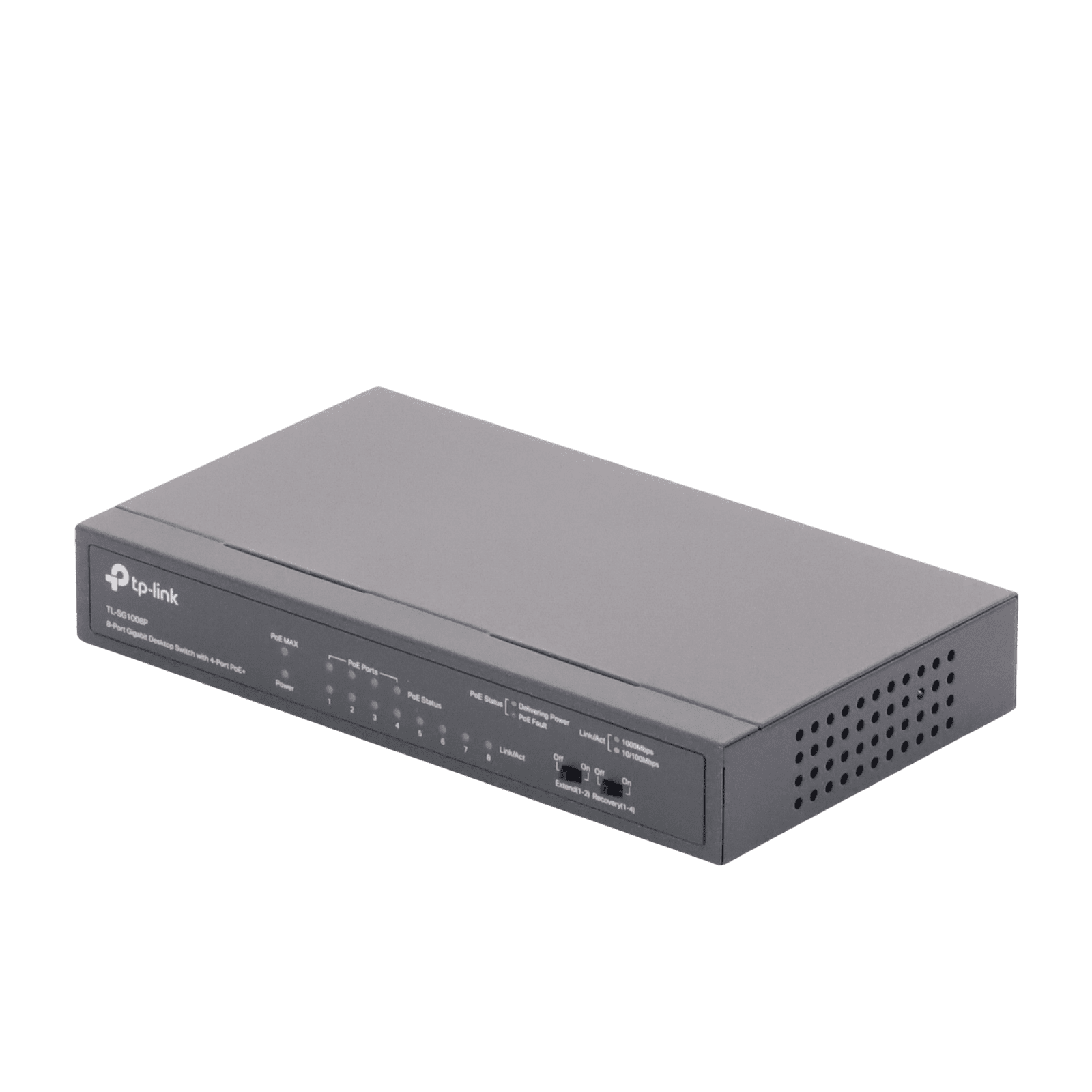 Switch Gigabit PoE+ no administrable de 8 puertos 10/100/1000 Mbps, solo 4 puertos PoE, para escritorio TL-SG1008P - TP-LINK
