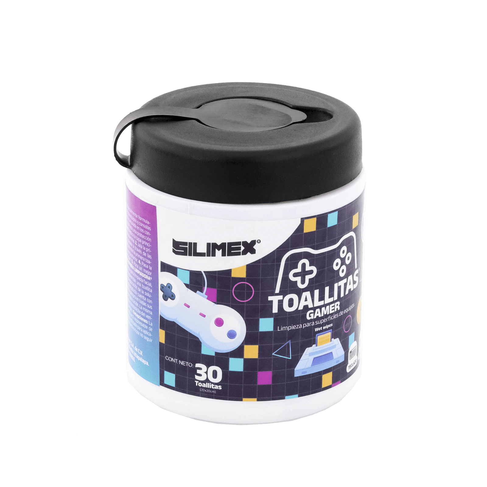 Toallitas Gamers, Excelente Opción Para Gamers que buscan Mantener sus Consolas y Accesorios en Perfecto Estado, Libres de Suciedad y Protegidos Contra Bacterias. TOALLITAS-GAMER - SILIMEX