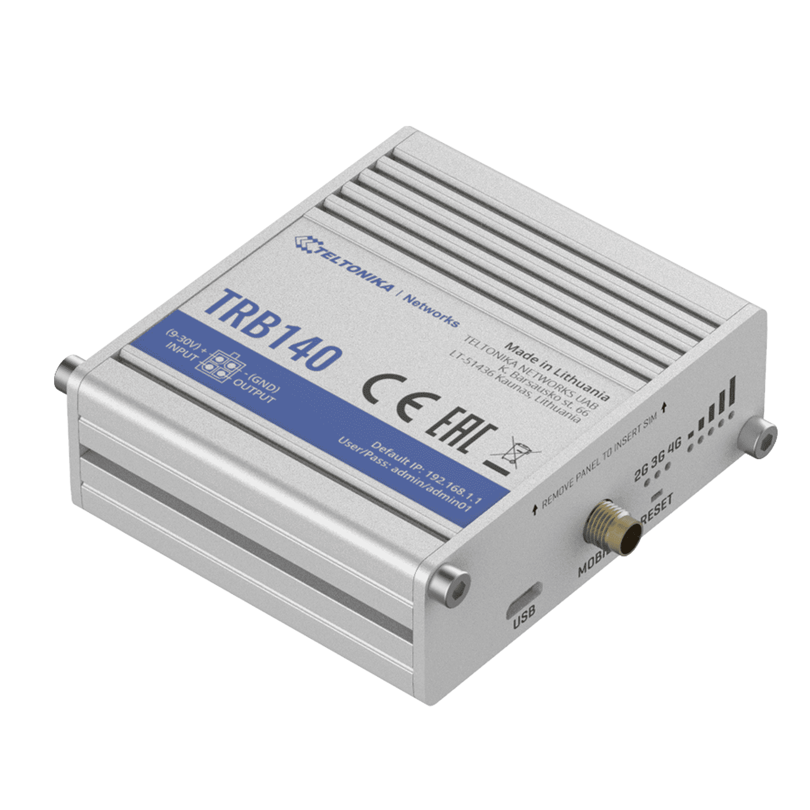 Router Industrial LTE 4G, con 1 puerto Ethernet 10/100/1000Mbps Gigabit TRB140 - TELTONIKA