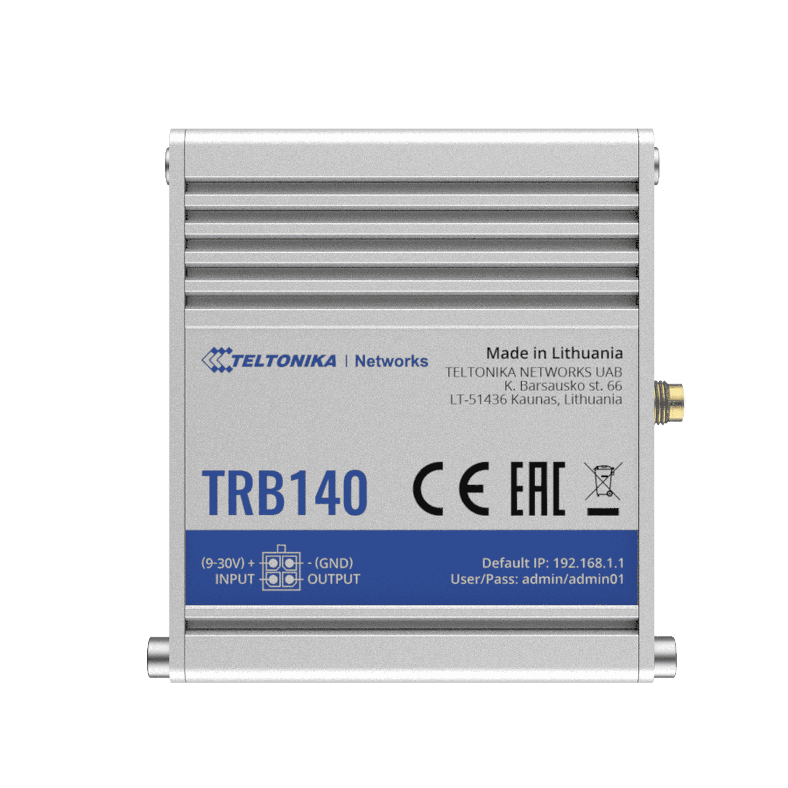 Router Industrial LTE 4G, con 1 puerto Ethernet 10/100/1000Mbps Gigabit TRB140 - TELTONIKA