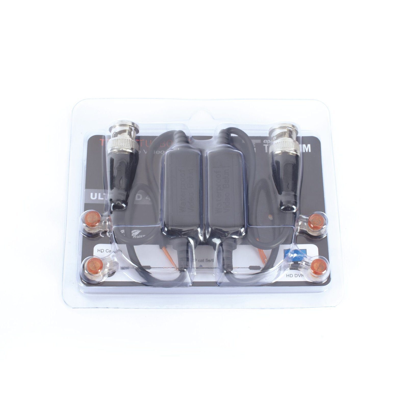 Kit de Transceptores (Baluns) para EXTERIOR TurboHD Hasta 4K HD-TVI / HD-CVI / AHD / CVBS / COAXITRON / AUDIO POR COAXITRON  / Menu OSD / CONECTORES 100% COBRE / Con Cable RF Blindado. Distancia de hasta 200 m en 4K. Calidad PREMIUM TT-101-F-TURBO-EXT - EPCOM TITANIUM
