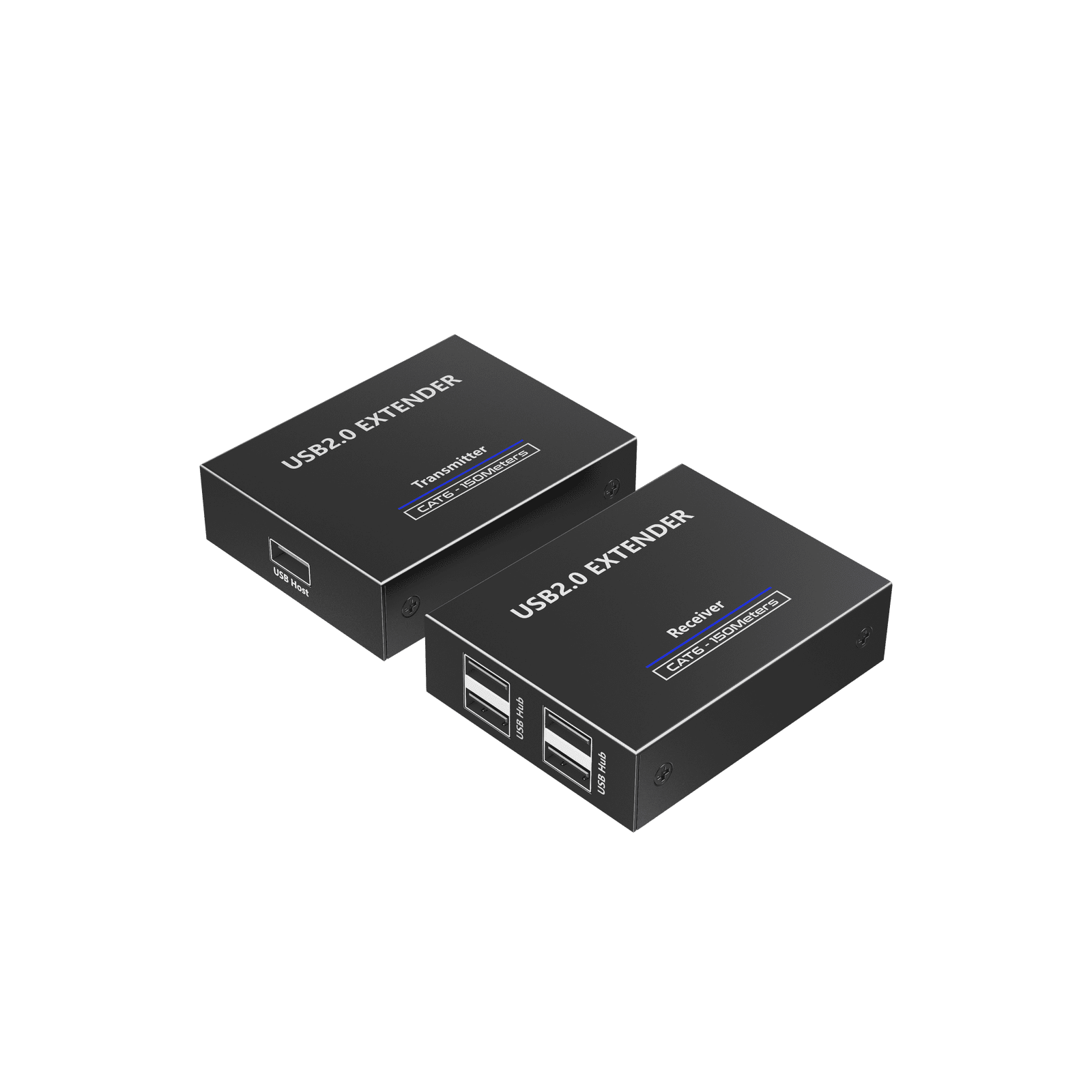 Kit EXTENSOR USB 2.0 de 4 Puertos para Distancias de Hasta 150 m / Soporta USB 2.0, USB 1.1 y USB 1.0 / UTP Cat 5e/6/6a/7 / Soporta Switch Gigabit / Ideal para Cámaras WEB, Impresoras, Escáner, Memorias, Mouse, etc. TT150USB - EPCOM TITANIUM