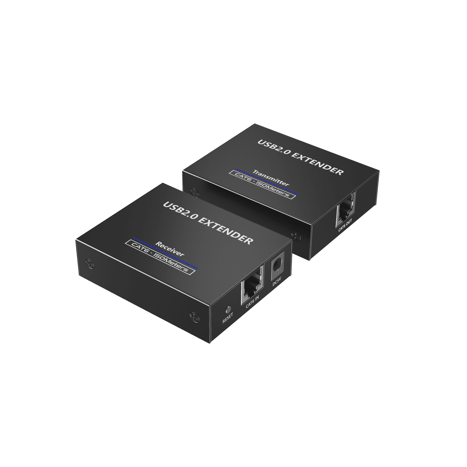 Kit EXTENSOR USB 2.0 de 4 Puertos para Distancias de Hasta 150 m / Soporta USB 2.0, USB 1.1 y USB 1.0 / UTP Cat 5e/6/6a/7 / Soporta Switch Gigabit / Ideal para Cámaras WEB, Impresoras, Escáner, Memorias, Mouse, etc. TT150USB - EPCOM TITANIUM