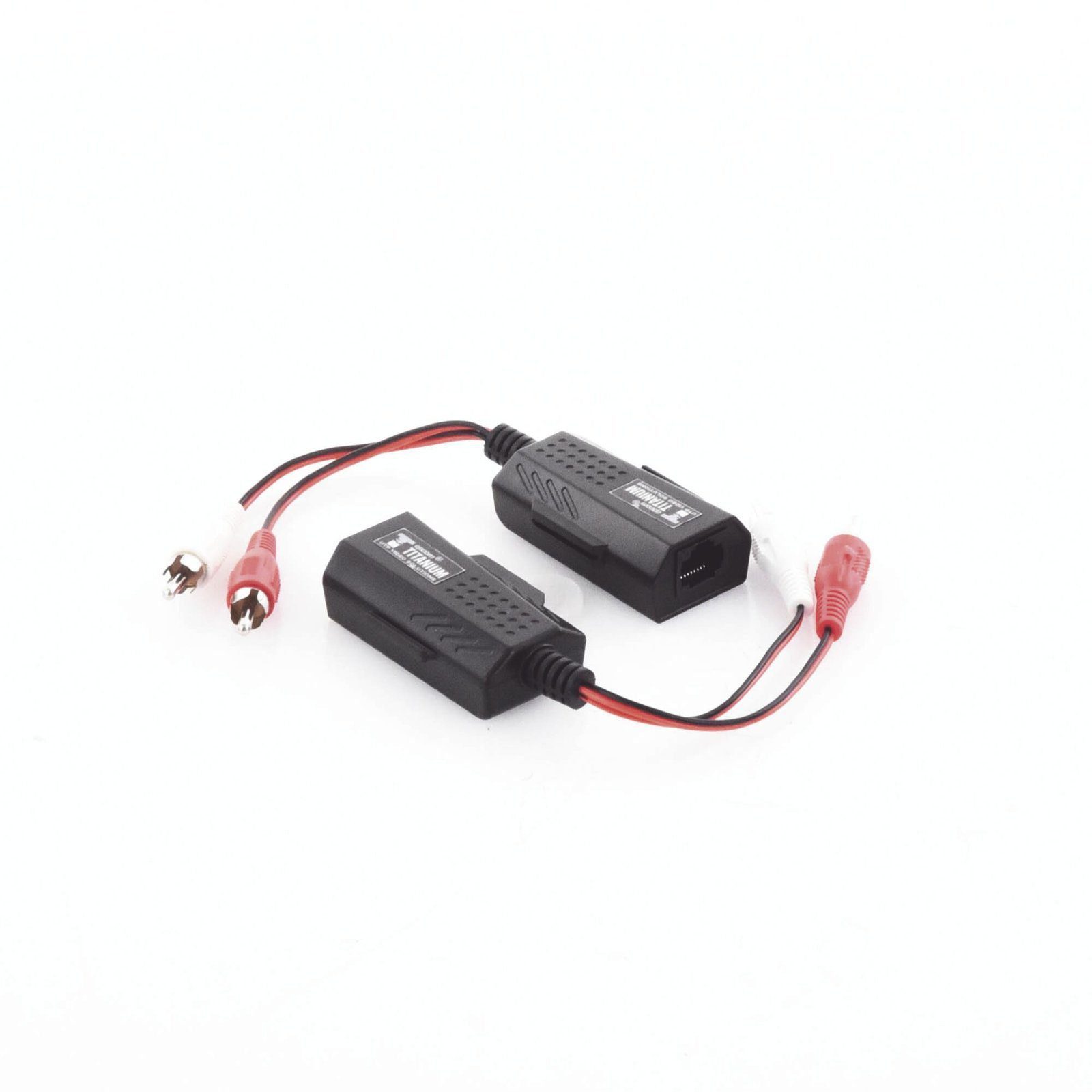Balun Extensor de audio analogo estereo RCA a RJ45 / Distancia 800 mts/ Cable CAT5-6 / Conector 100% COBRE / protección TVS, Calidad PREMIUM TT2001A - EPCOM TITANIUM