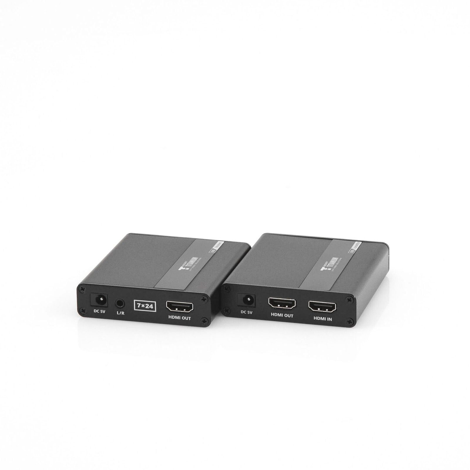 Kit extensor KVM (HDMI y USB) | 40m 4k@30Hz 40m | 1080P@60Hz | Cat 6, 6a y 7 | CERO LATENCIA | HDR | Salida Loop | Uso 24/7 | Salida de audio de 3.5mm | Transmite el Video y Controla tu DVR vía USB a distancia. TT223KVM - EPCOM TITANIUM