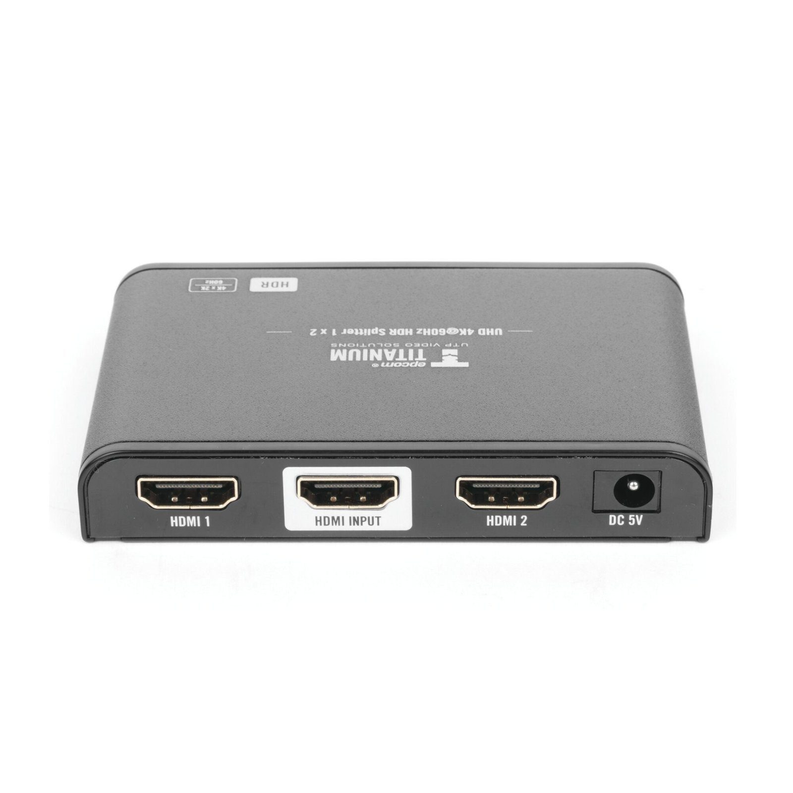 Divisor (Splitter) HDMI 4K de 1 Entrada a 2 Salidas (Simultaneas) / Soporta 4K×2K / Ajuste de resoluciones EDID / HDR / HDMI 2.0 /  HDCP 2.2  / Soporta formatos de Audio Dolby Digital / Longitud del cable de entrada y salida ≤10m. TT312HDR-V2.0 - EPCOM TITANIUM